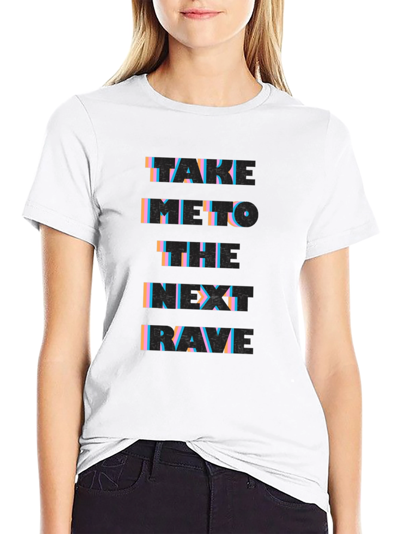 Take Me To The Next Rave Black Graphic T-Shirt