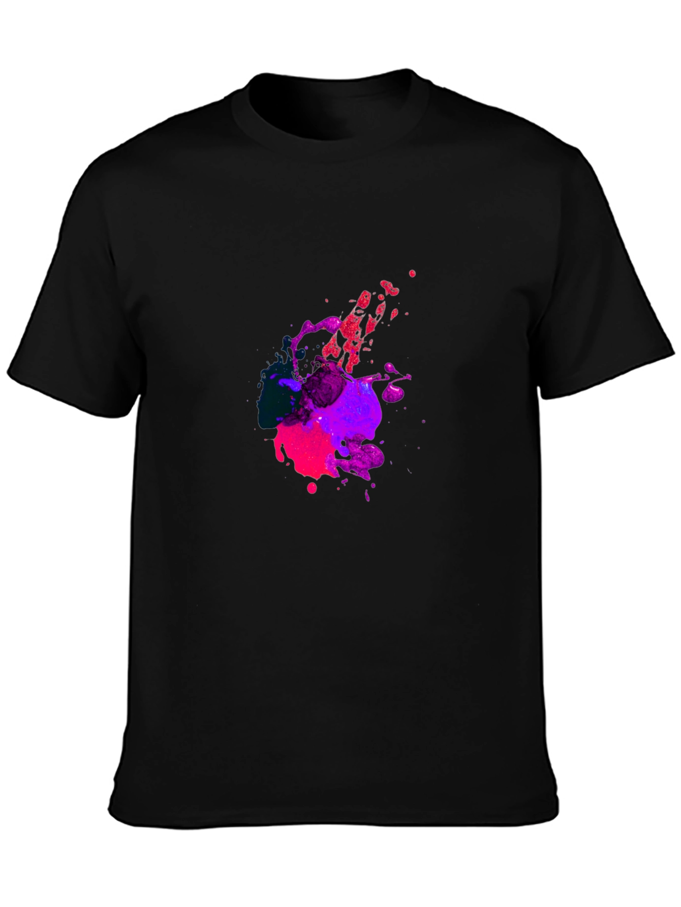 Abstract Splatter Graphic Tee - Bold Black T-Shirt