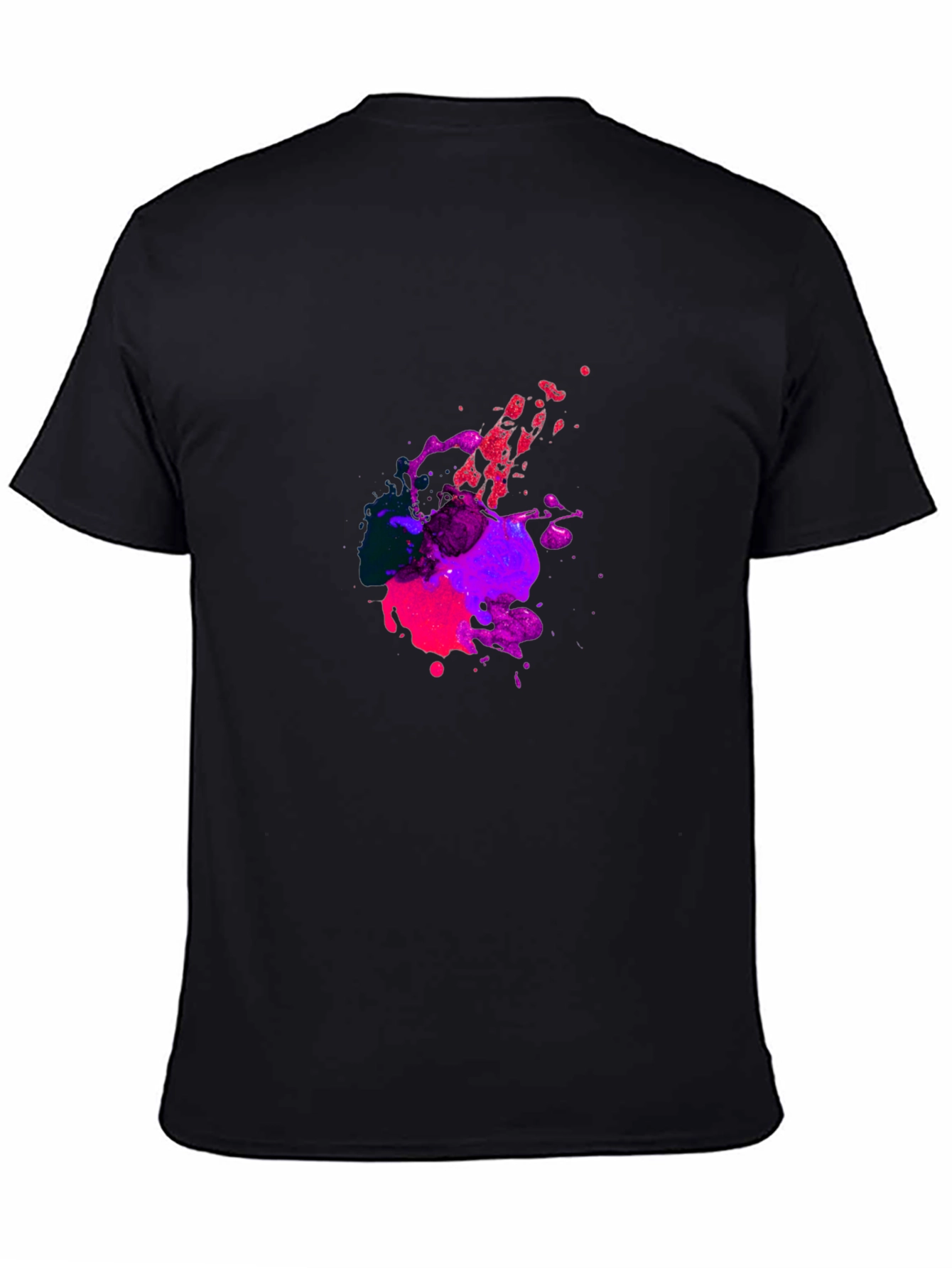 Abstract Splatter Graphic Tee - Bold Black T-Shirt