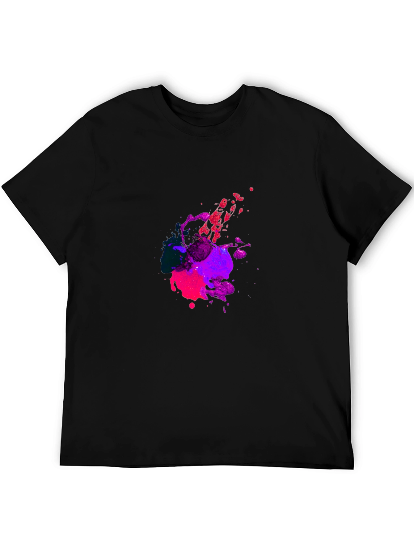 Abstract Splatter Graphic Tee - Bold Black T-Shirt