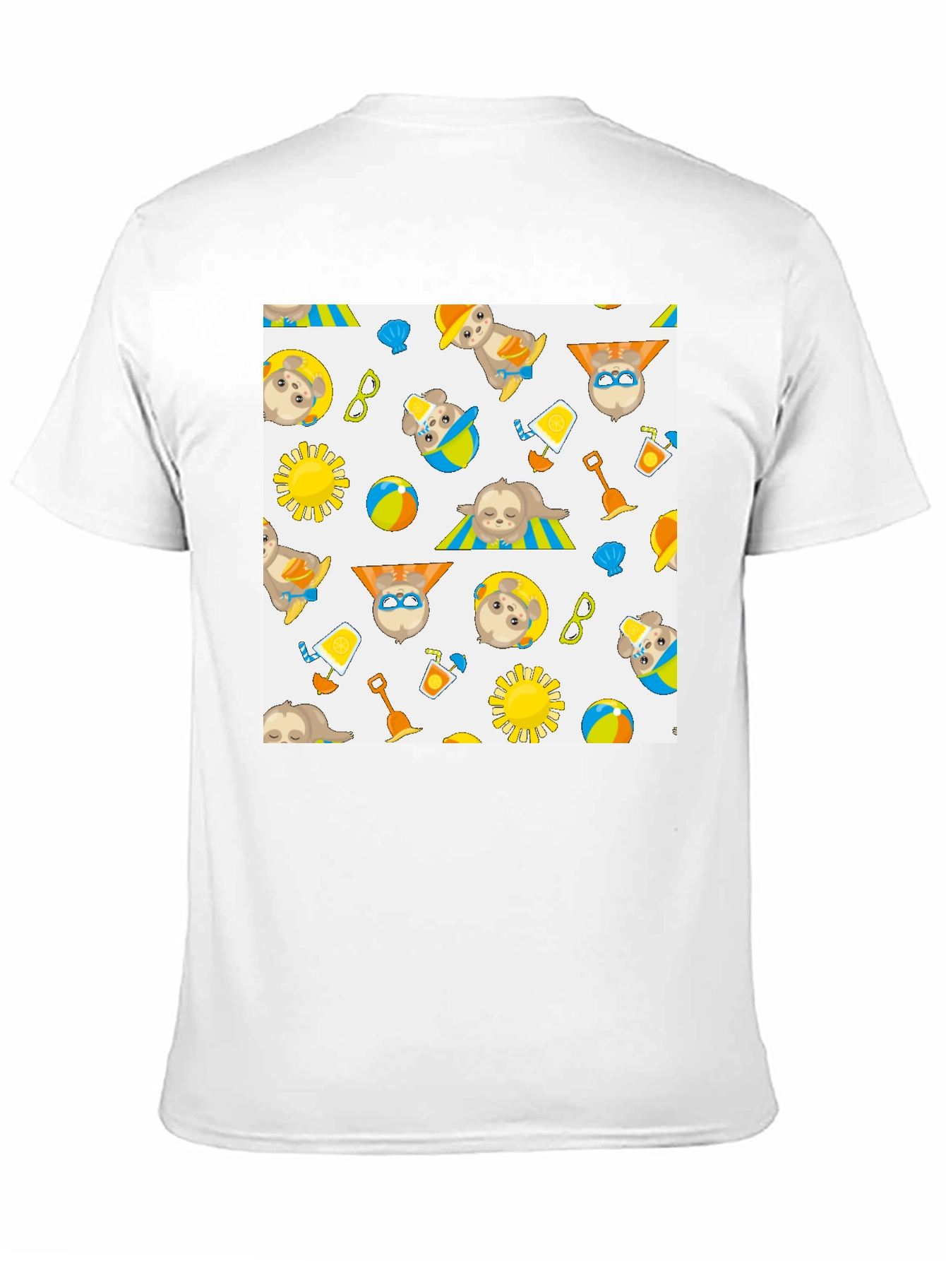 Summer Sloth Print Black T-Shirt