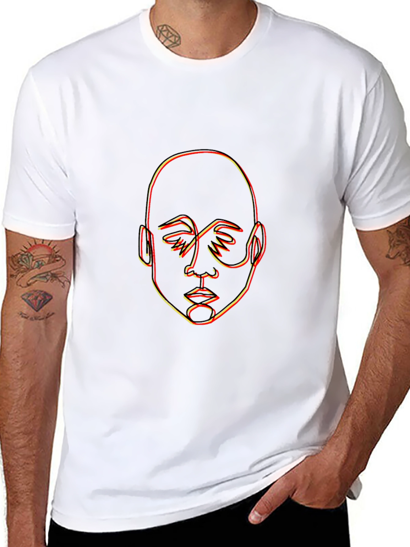 Abstract Face Outline Graphic Tee