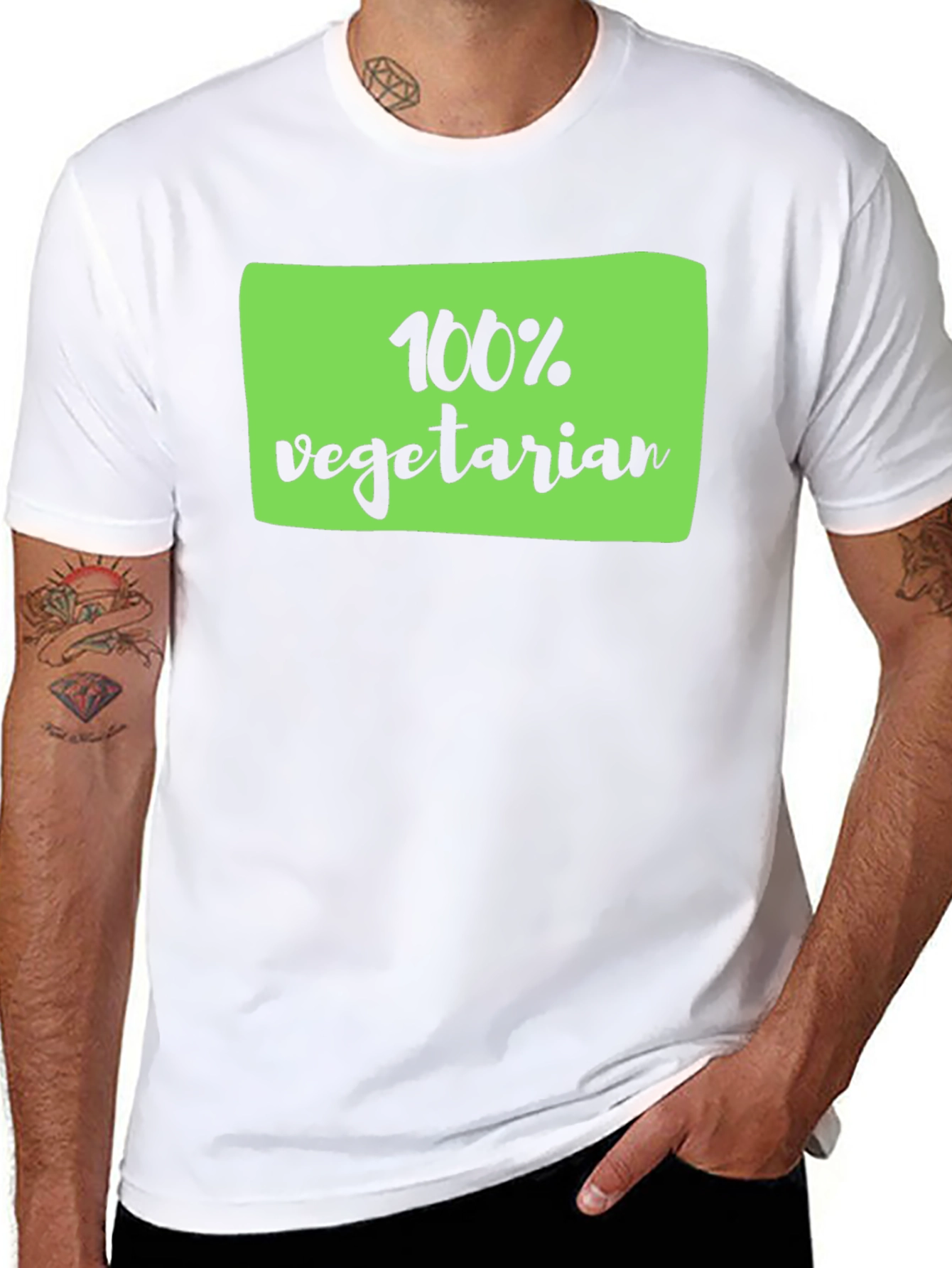 100% Vegetarian Black T-Shirt