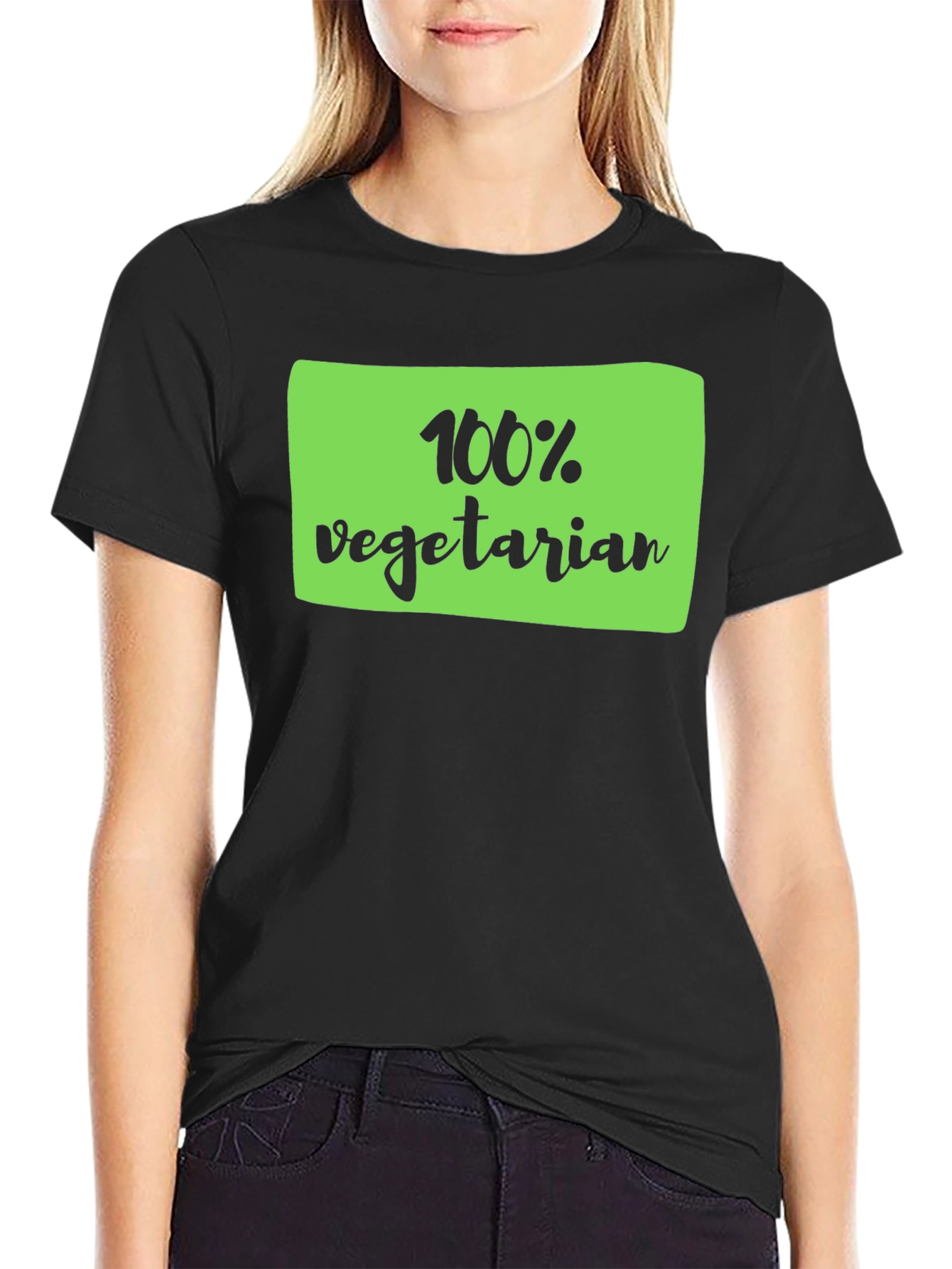 100% Vegetarian Black T-Shirt