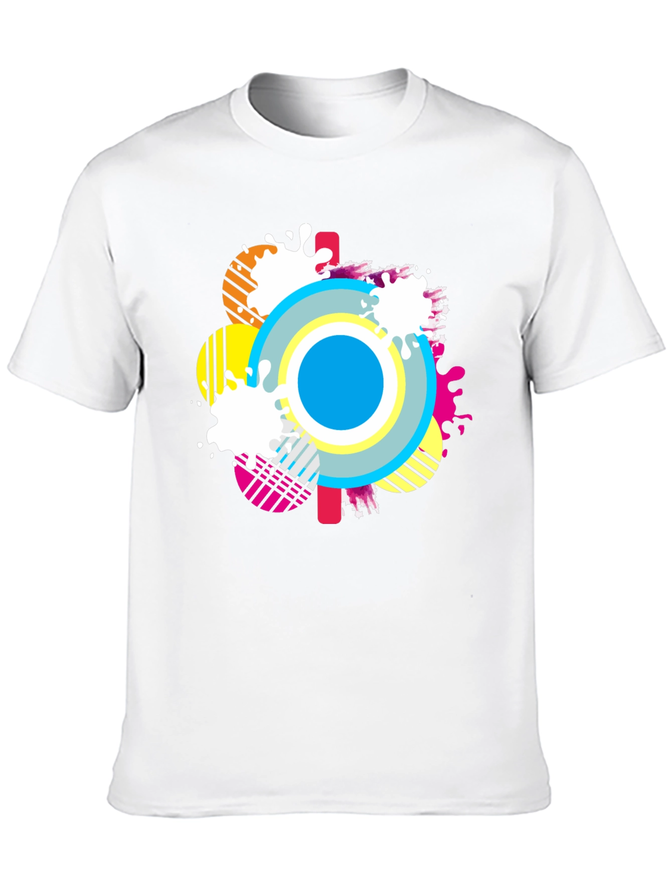 Abstract Graphic Tee - Mens Casual Black T-Shirt