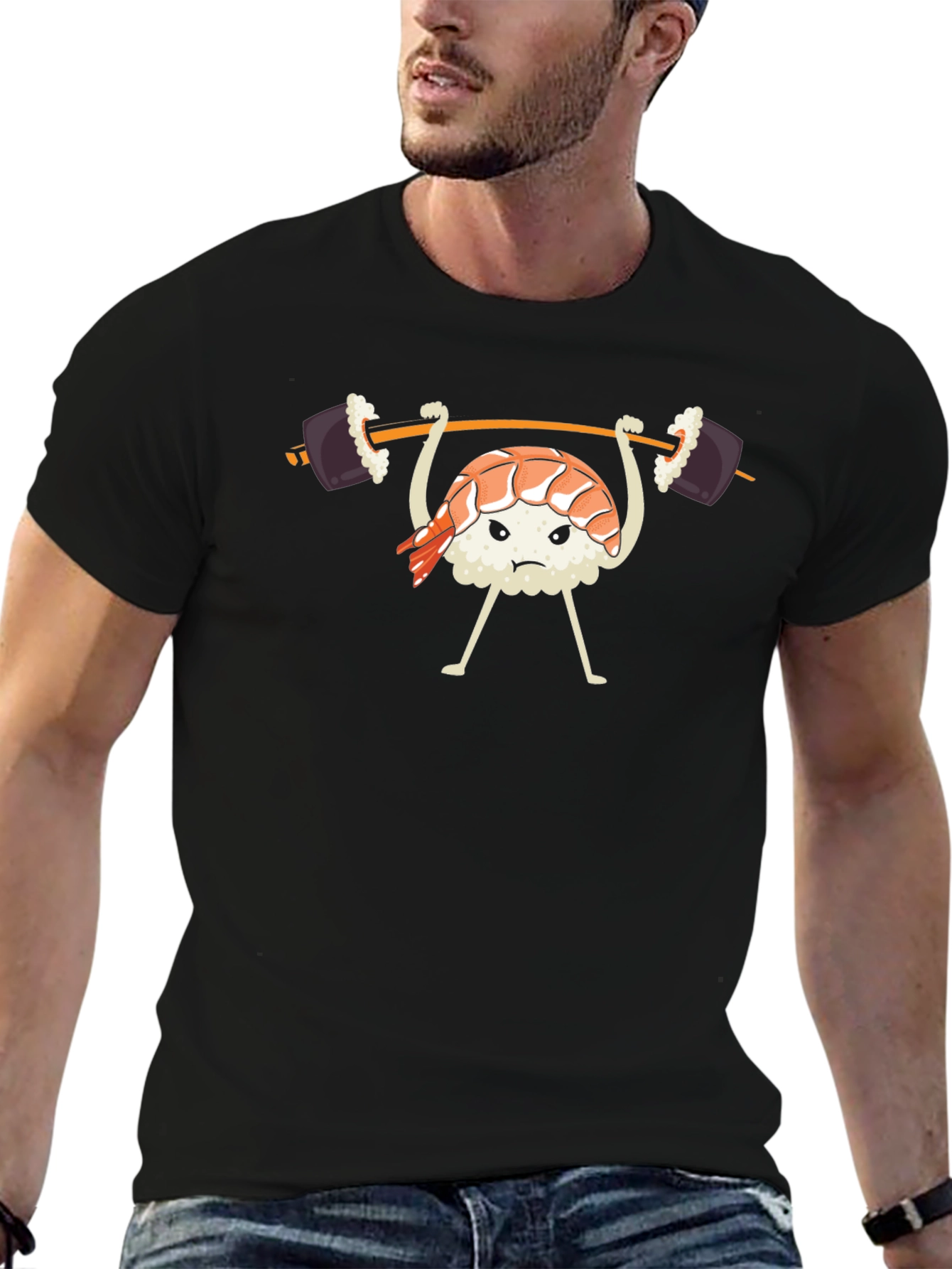 Sushi Weightlifter Graphic T-Shirt