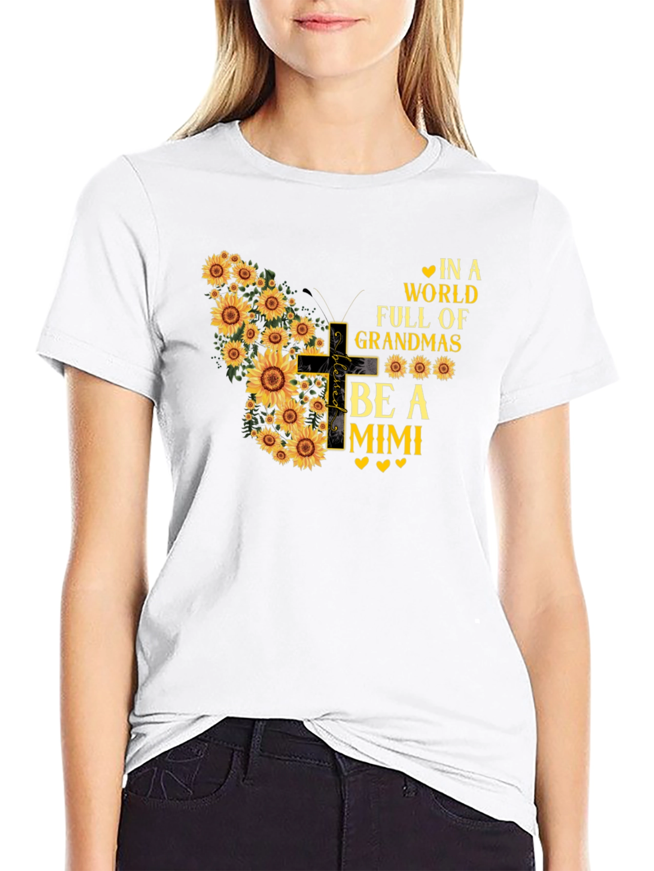 Sunflower Butterfly Grandma Mimi T-Shirt