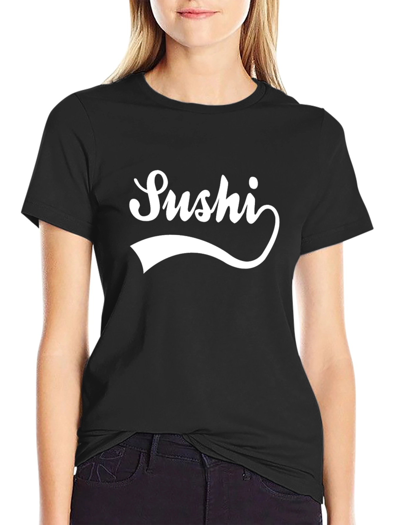 Sushi Graphic Black T-Shirt - Casual Fashion Tee