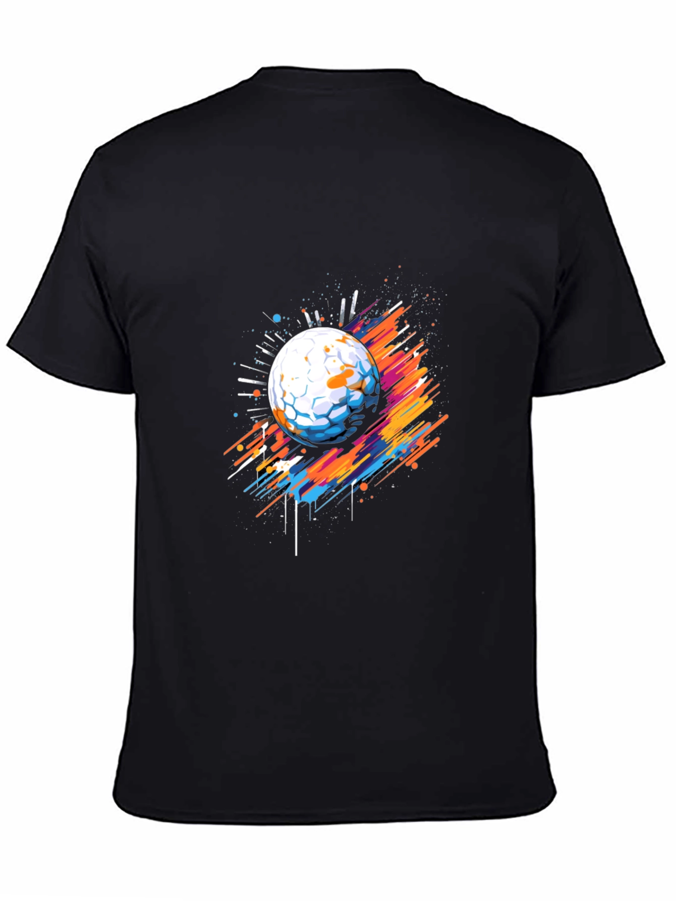Abstract Golf Ball Graphic Tee - Black