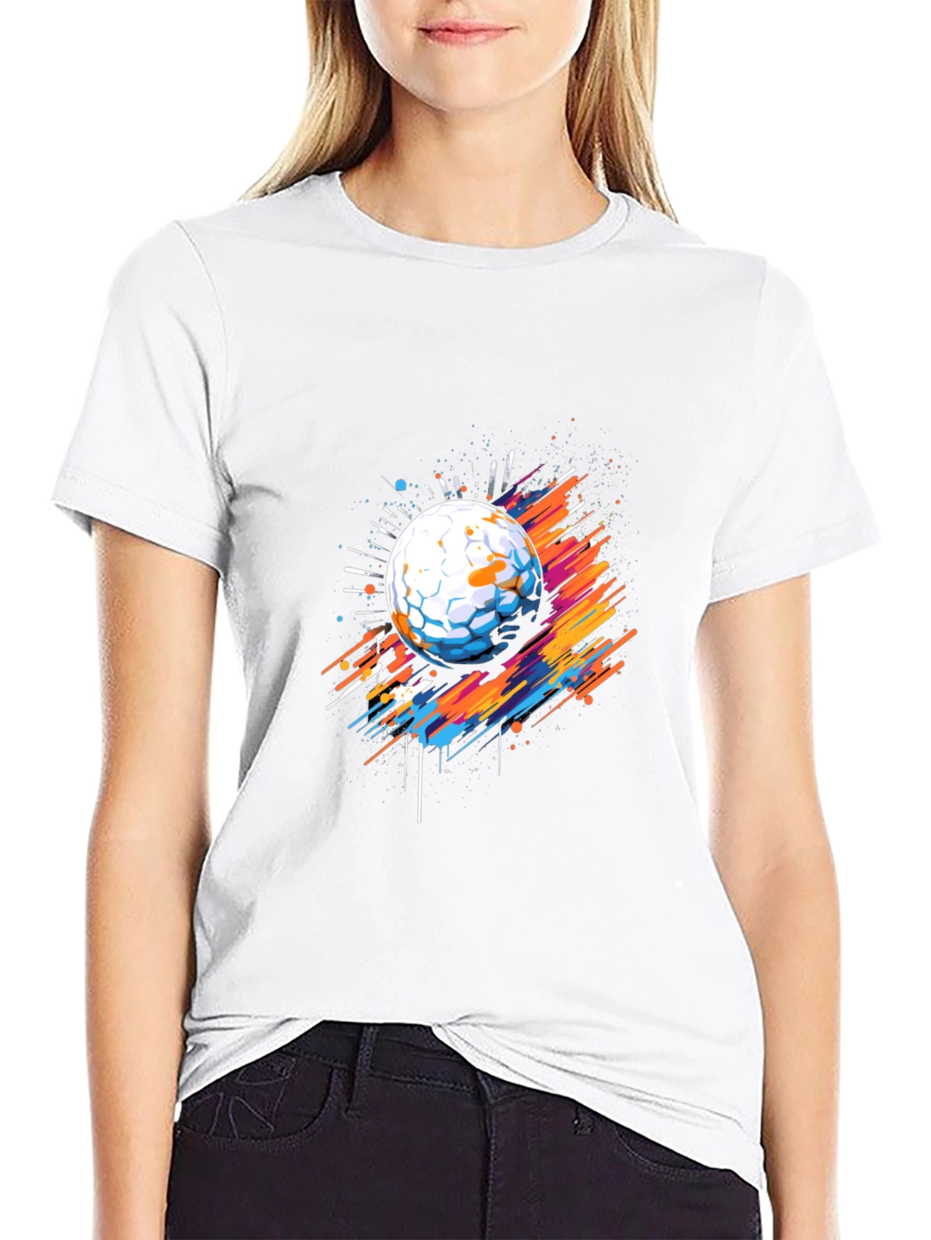Abstract Golf Ball Graphic Tee - Black