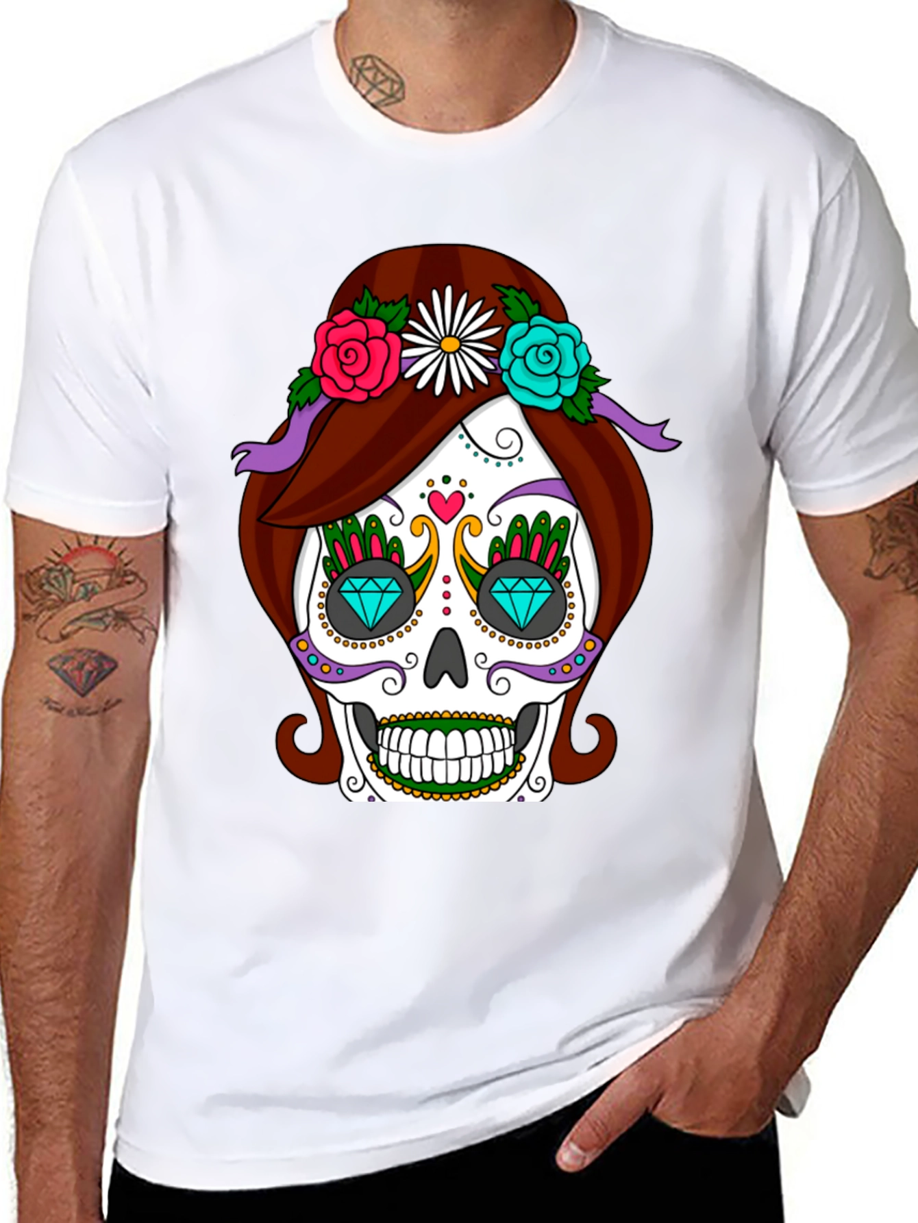 Sugar Skull T-Shirt - Day of the Dead Style