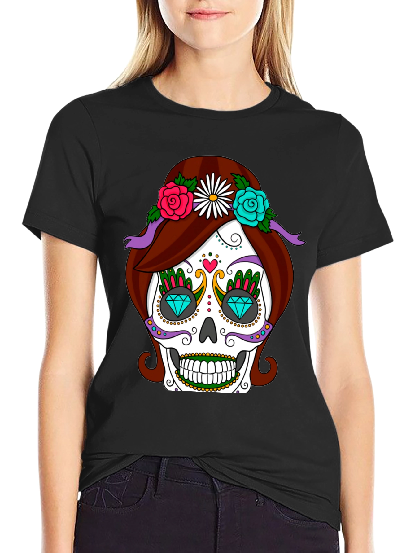 Sugar Skull T-Shirt - Day of the Dead Style