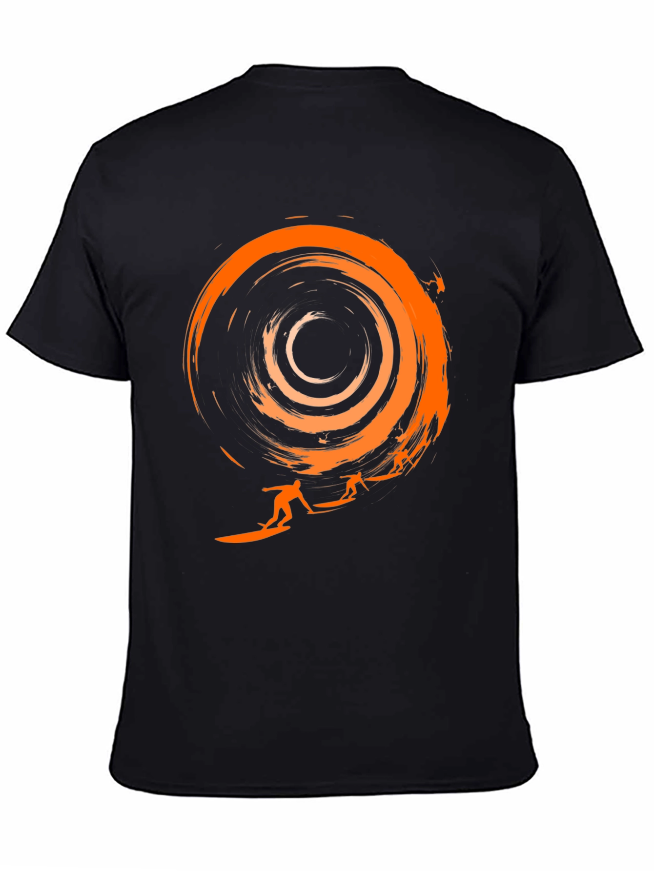 Surfer Graphic Black T-Shirt - Cool Wave Design