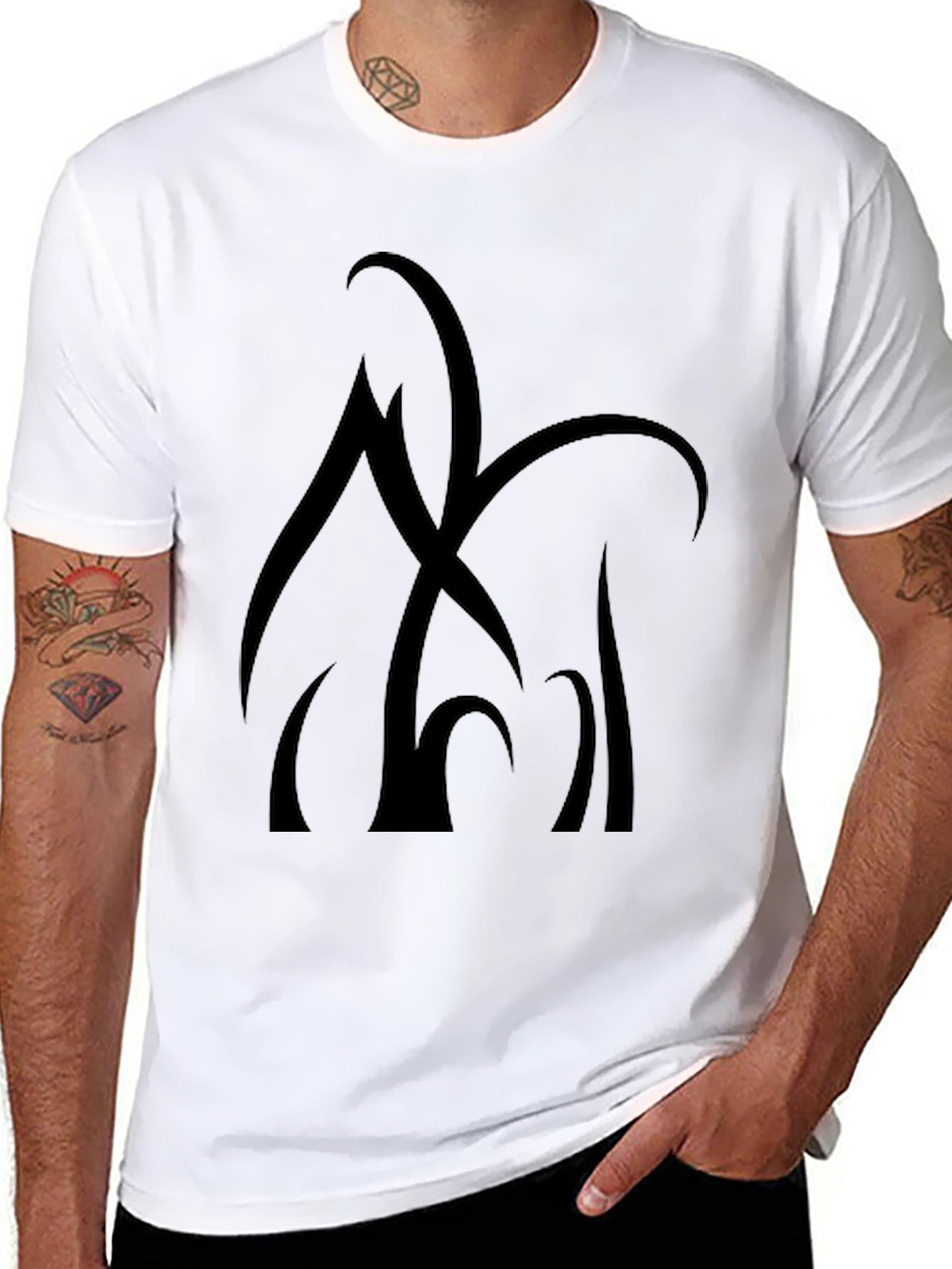 Abstract Graphic Black T-Shirt