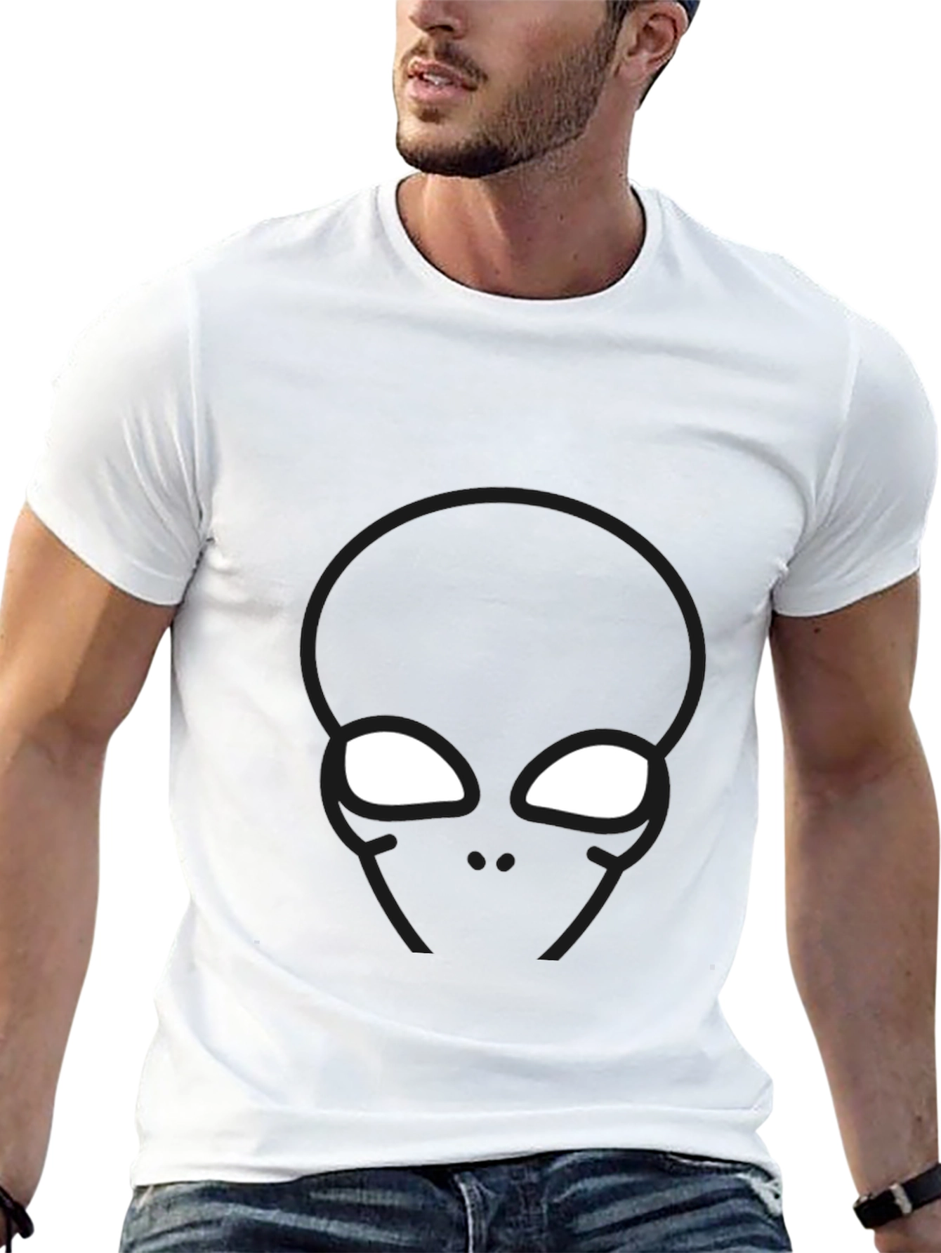 Abstract Superhero Graphic Black T-Shirt