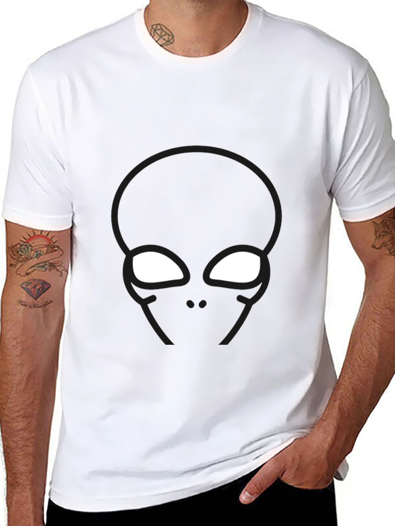 Abstract Superhero Graphic Black T-Shirt