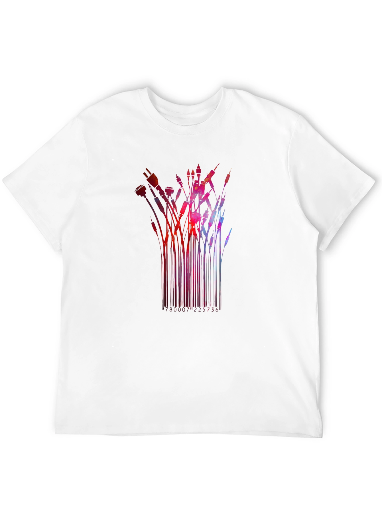 Abstract Tech Cables Black T-Shirt