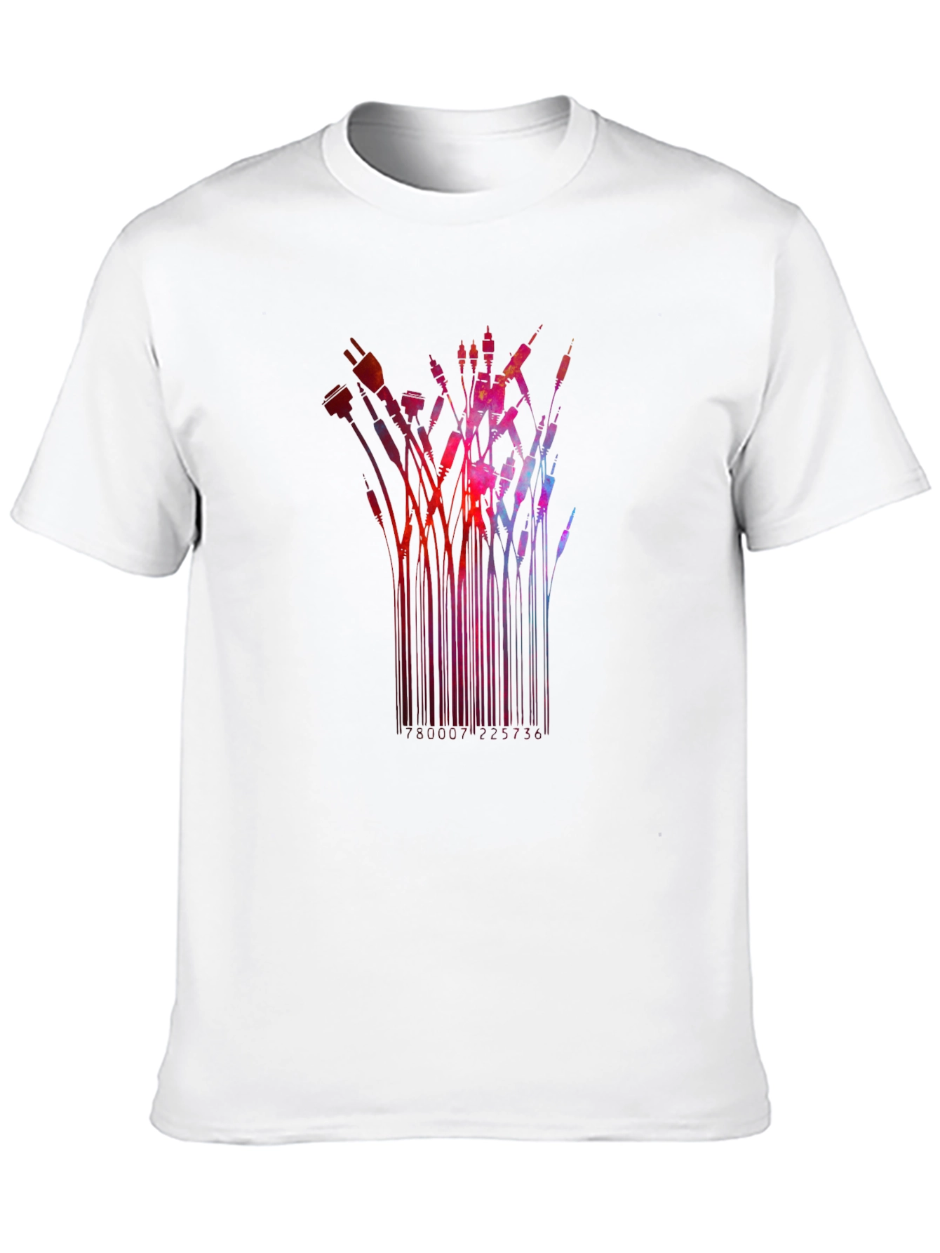 Abstract Tech Cables Black T-Shirt