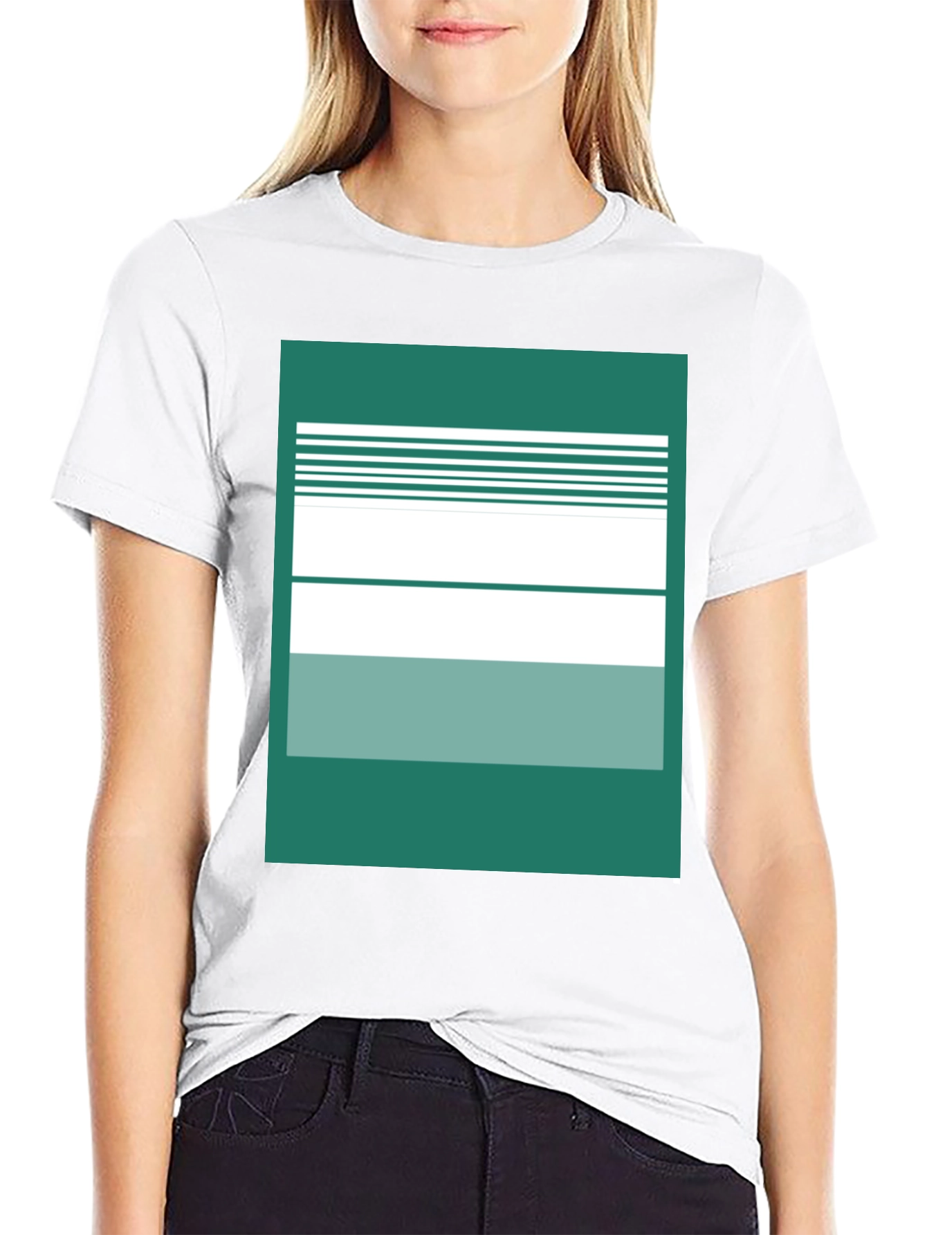Abstract Striped Graphic Tee - Modern Casual Style