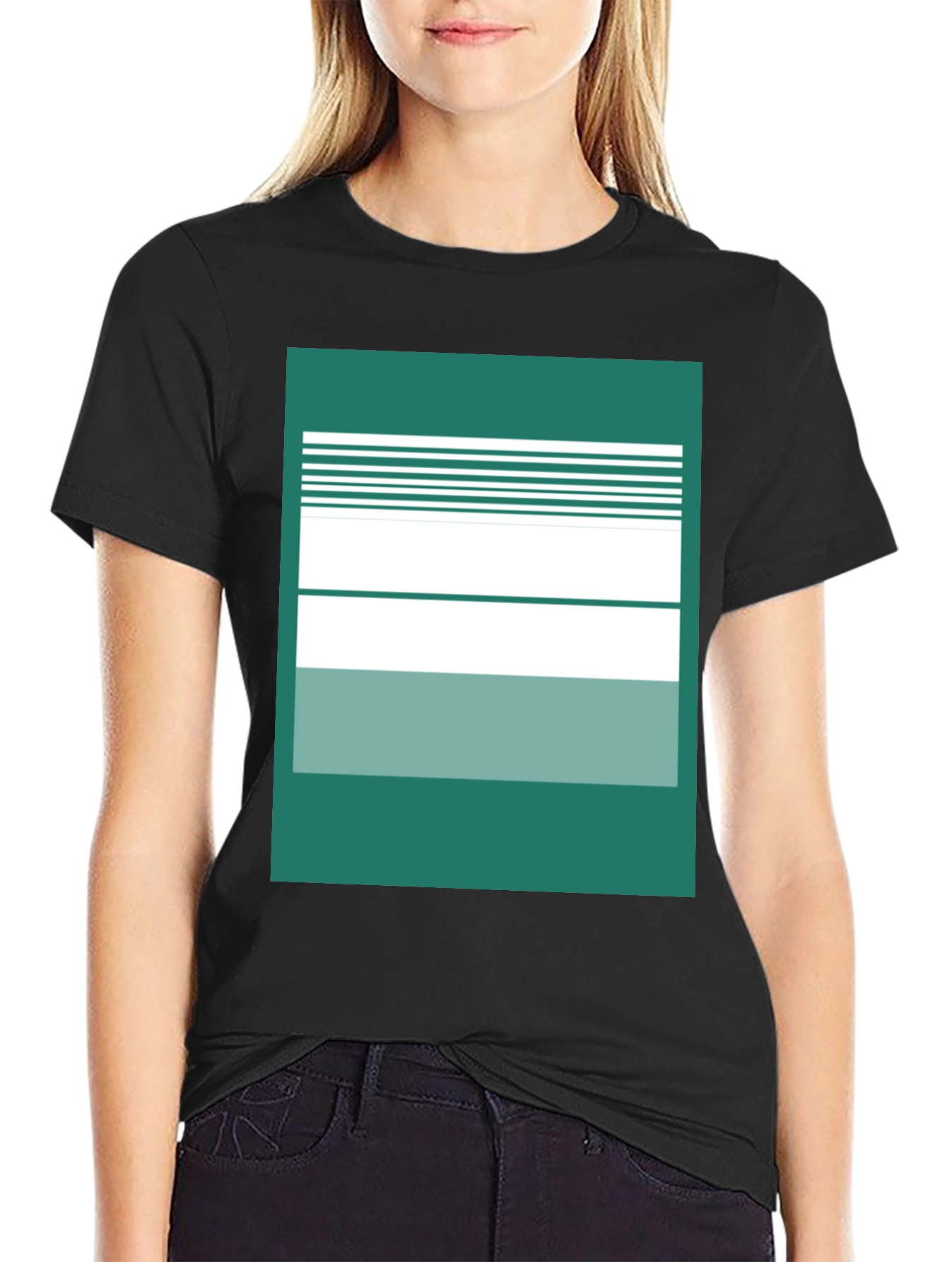 Abstract Striped Graphic Tee - Modern Casual Style