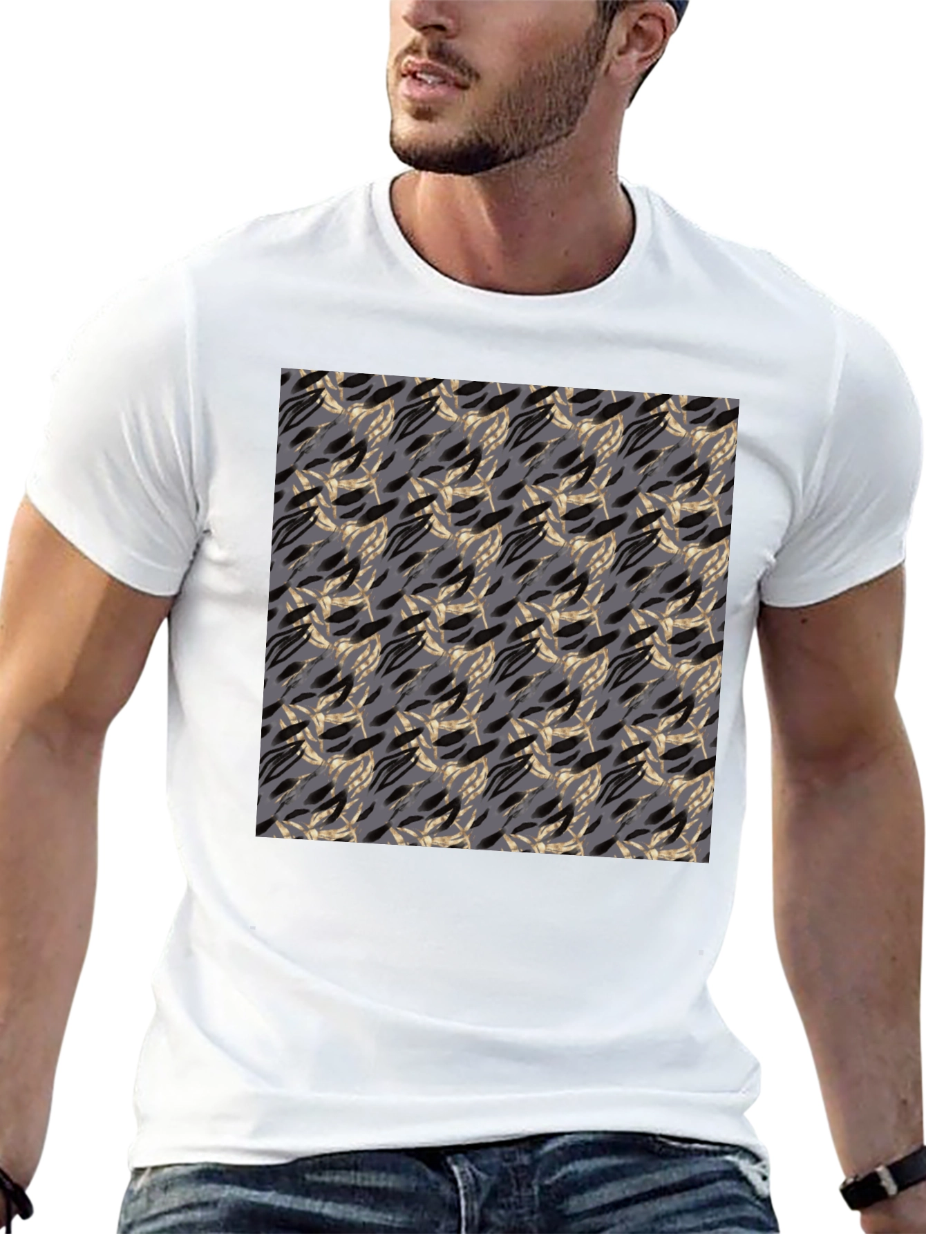 Abstract Pattern Black T-Shirt