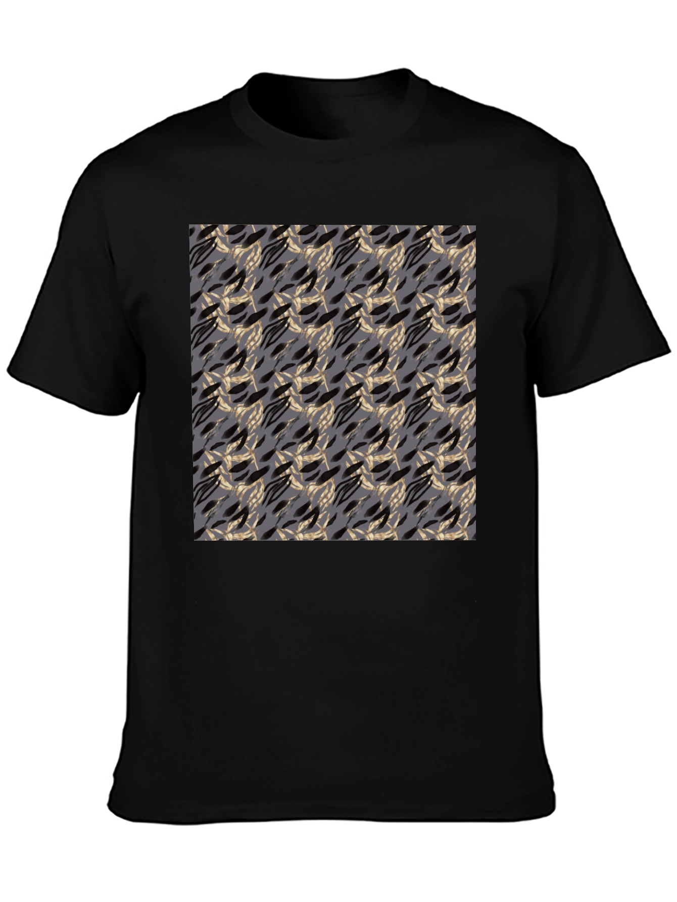 Abstract Pattern Black T-Shirt