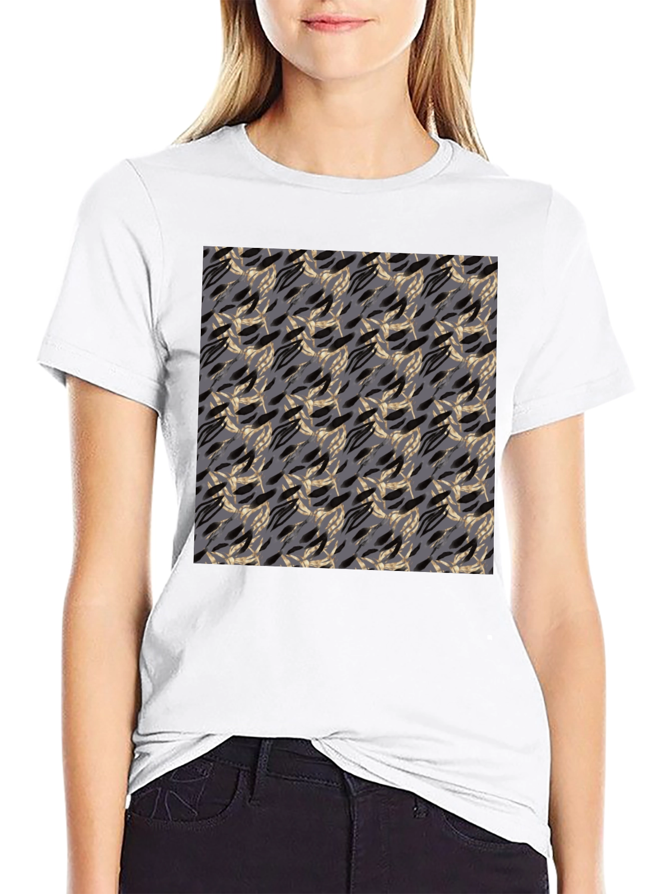 Abstract Pattern Black T-Shirt