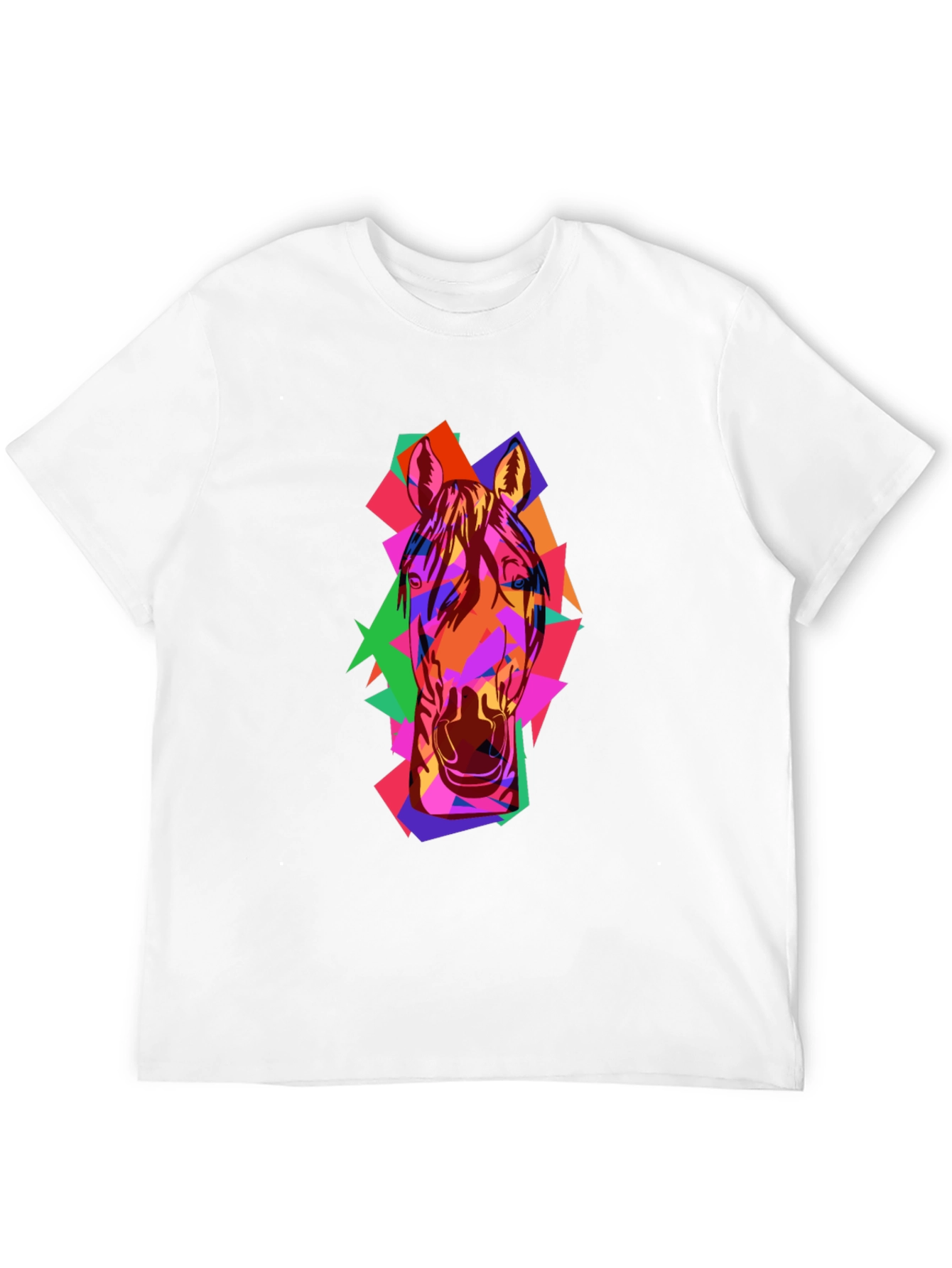 Abstract Horse Graphic Black T-Shirt