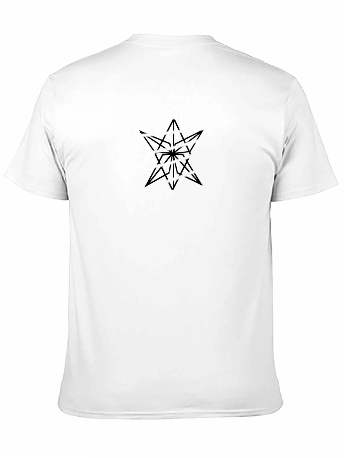 Abstract Star Graphic Tee - Modern Black T-Shirt
