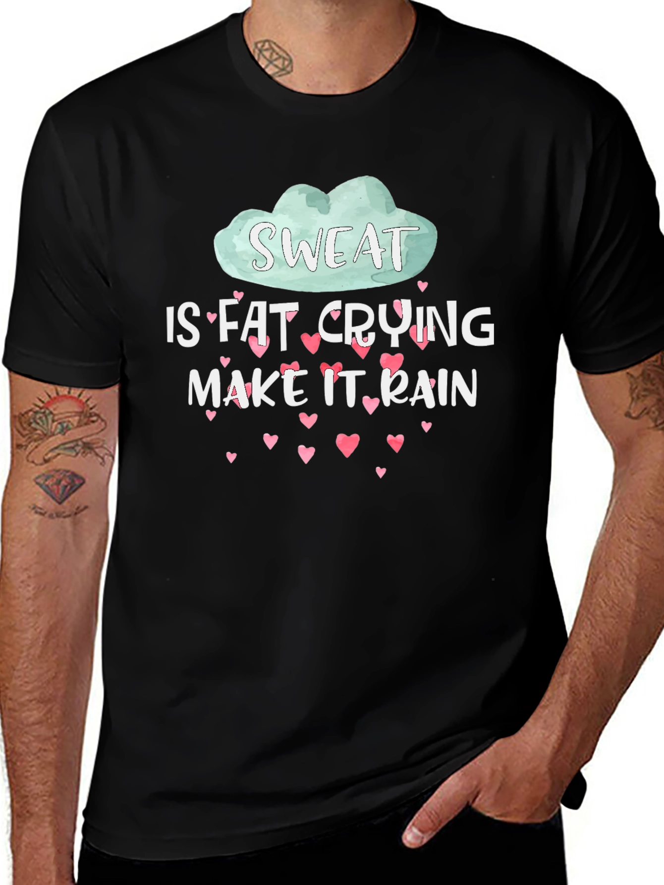 Sweat is Fat Crying Funny Workout T-Shirt
