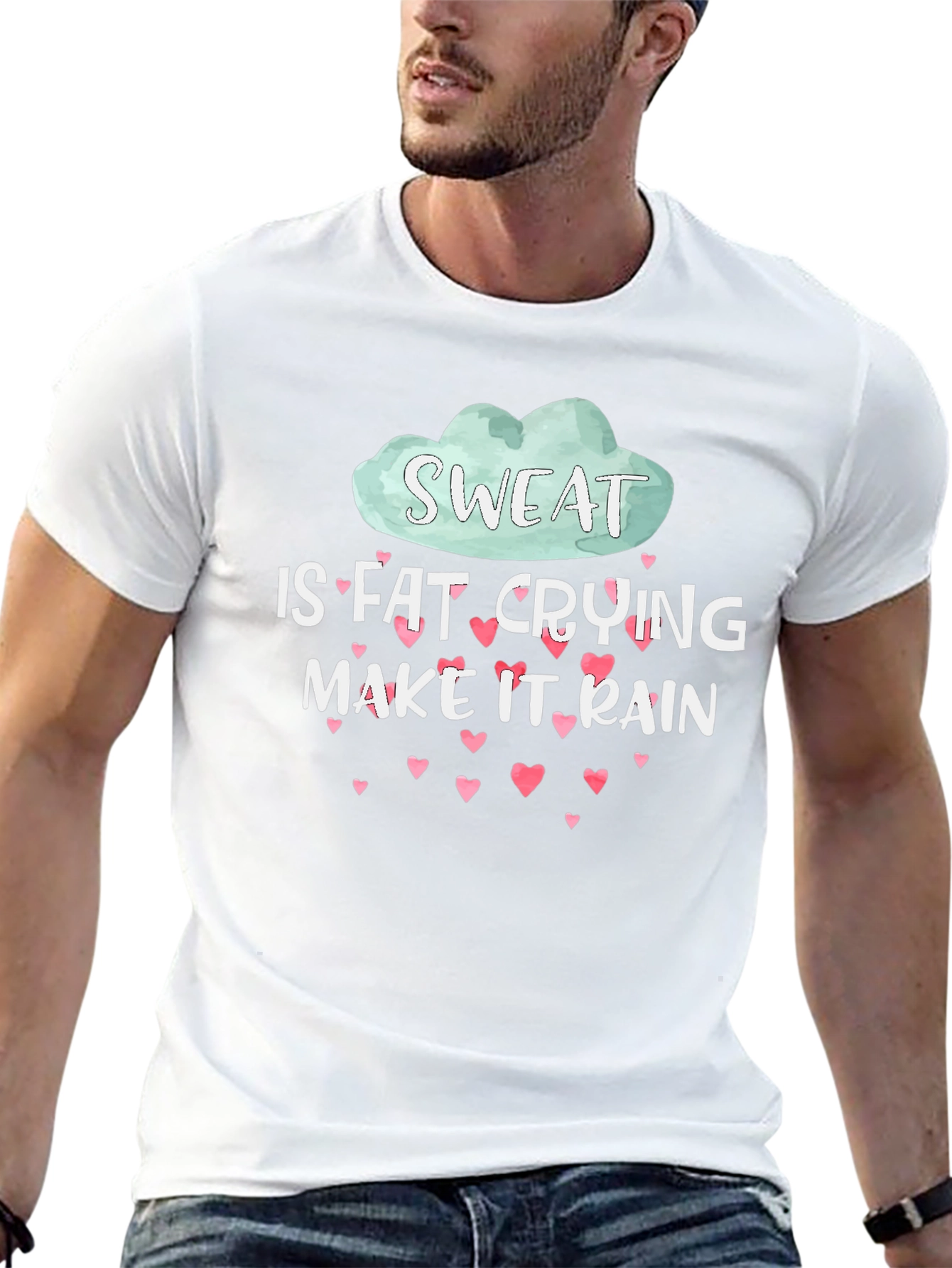 Sweat is Fat Crying Funny Workout T-Shirt