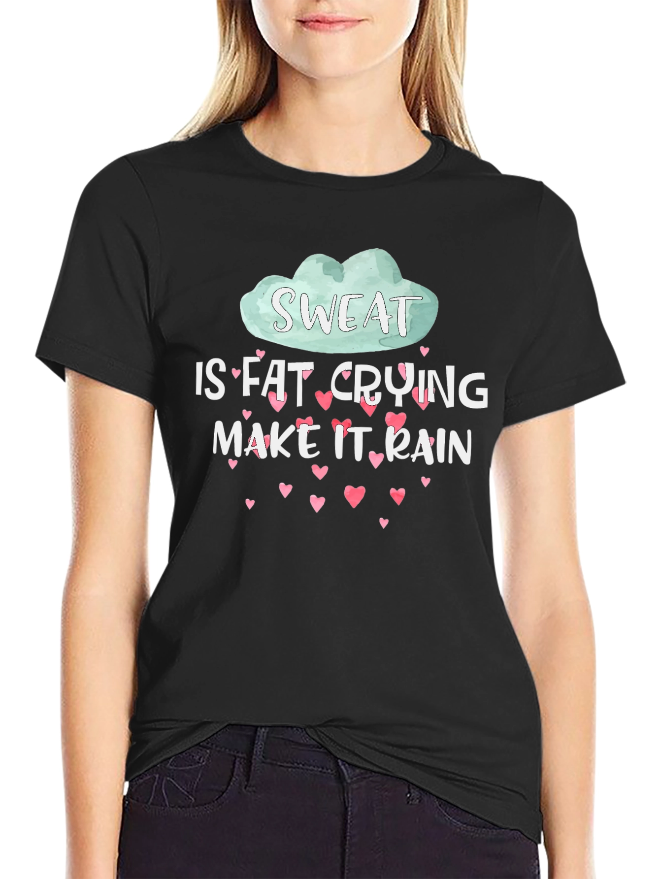 Sweat is Fat Crying Funny Workout T-Shirt