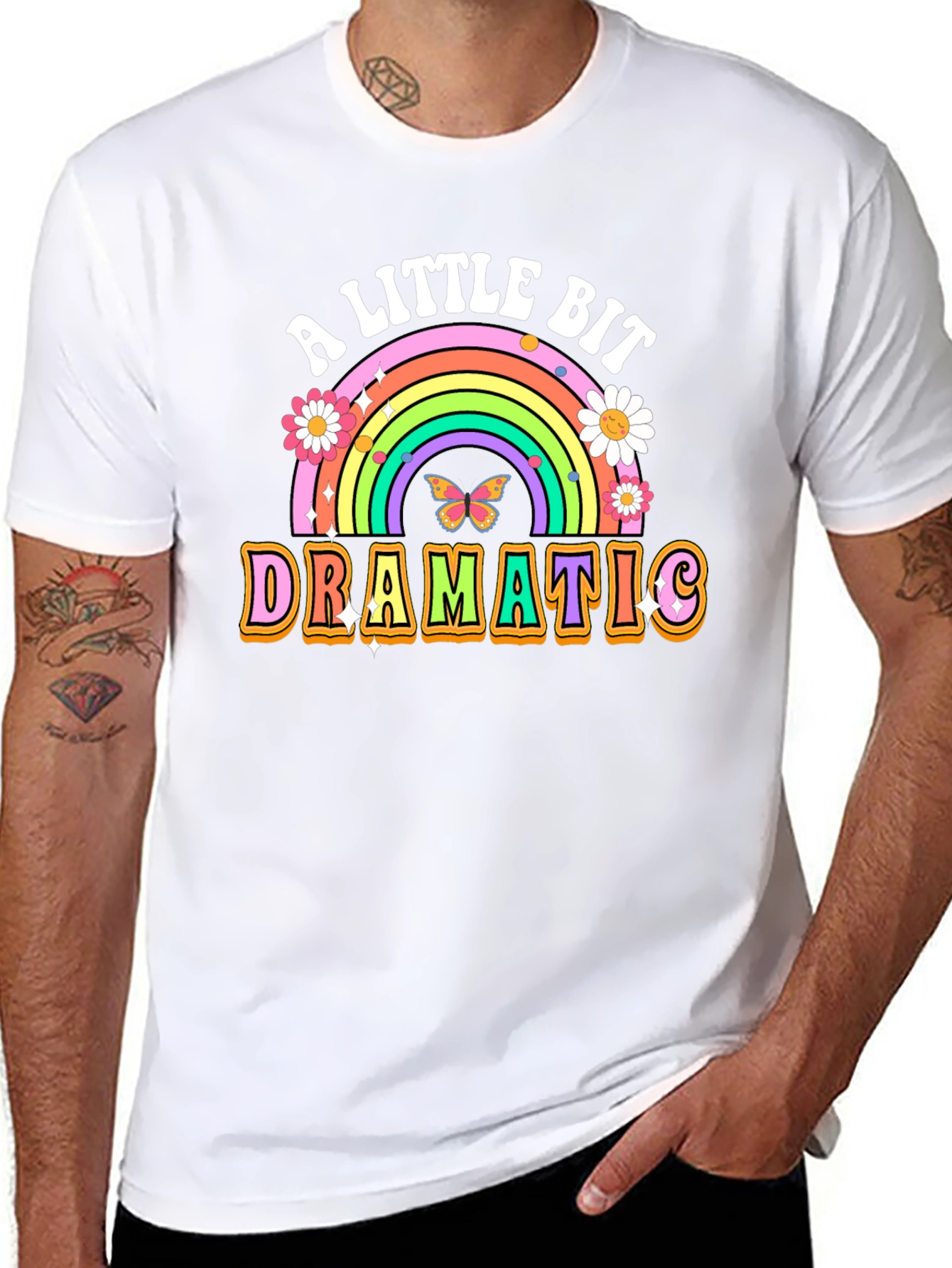 A Little Bit Dramatic T-Shirt Rainbow Graphic Tee