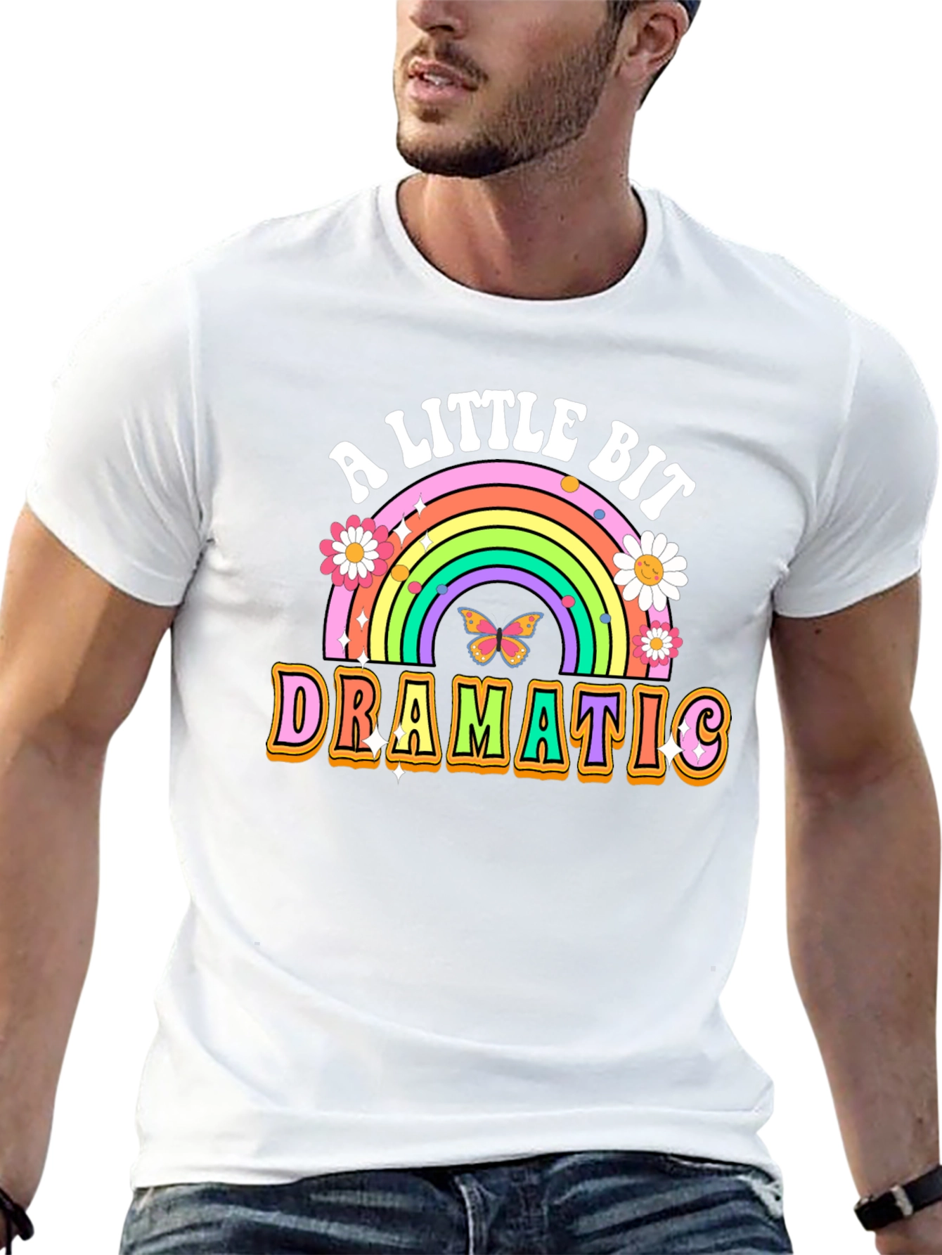 A Little Bit Dramatic T-Shirt Rainbow Graphic Tee