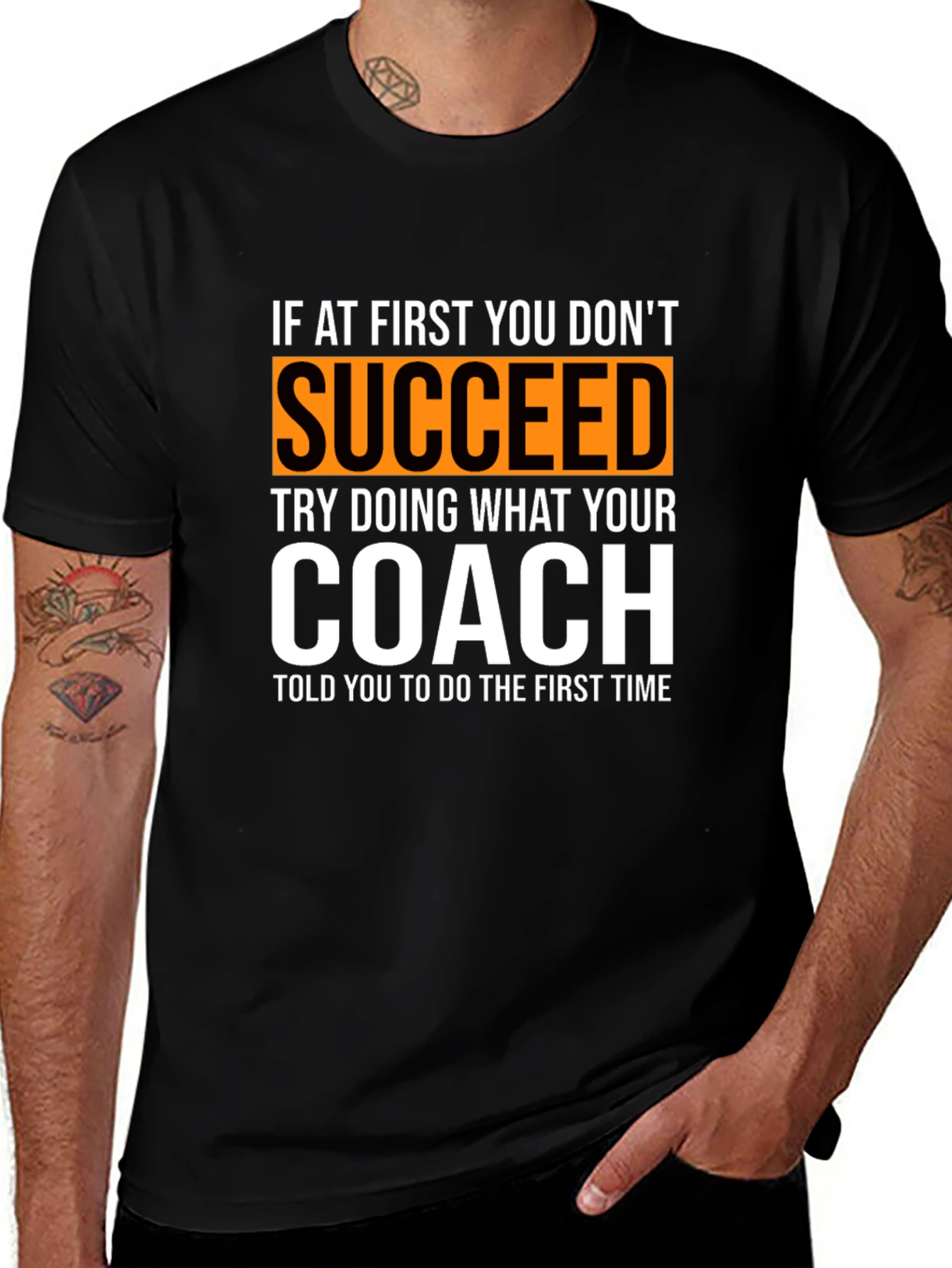 Succeed Coach T-Shirt - Motivational Sports Tee
