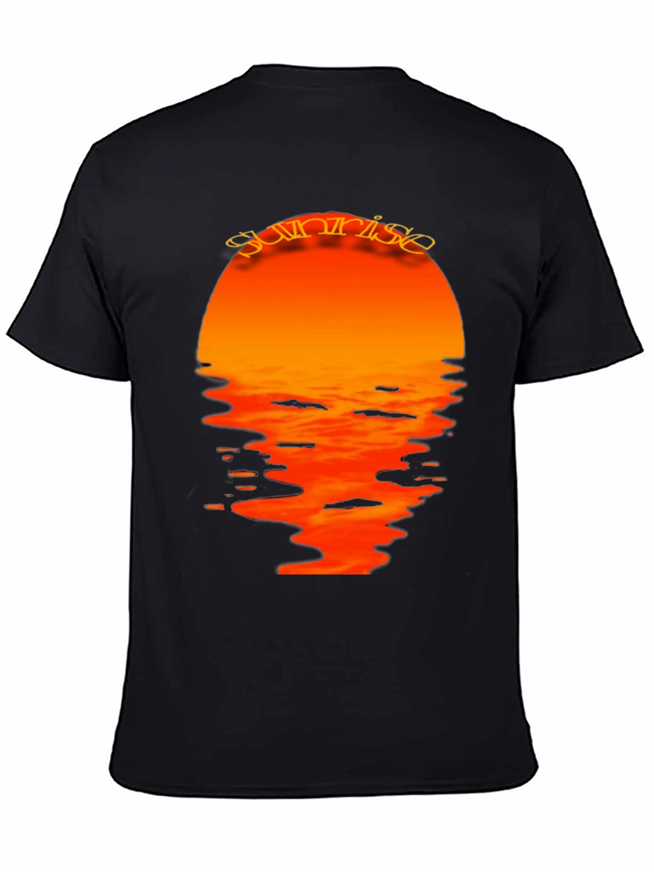 Sunrise Graphic Print Black T-Shirt
