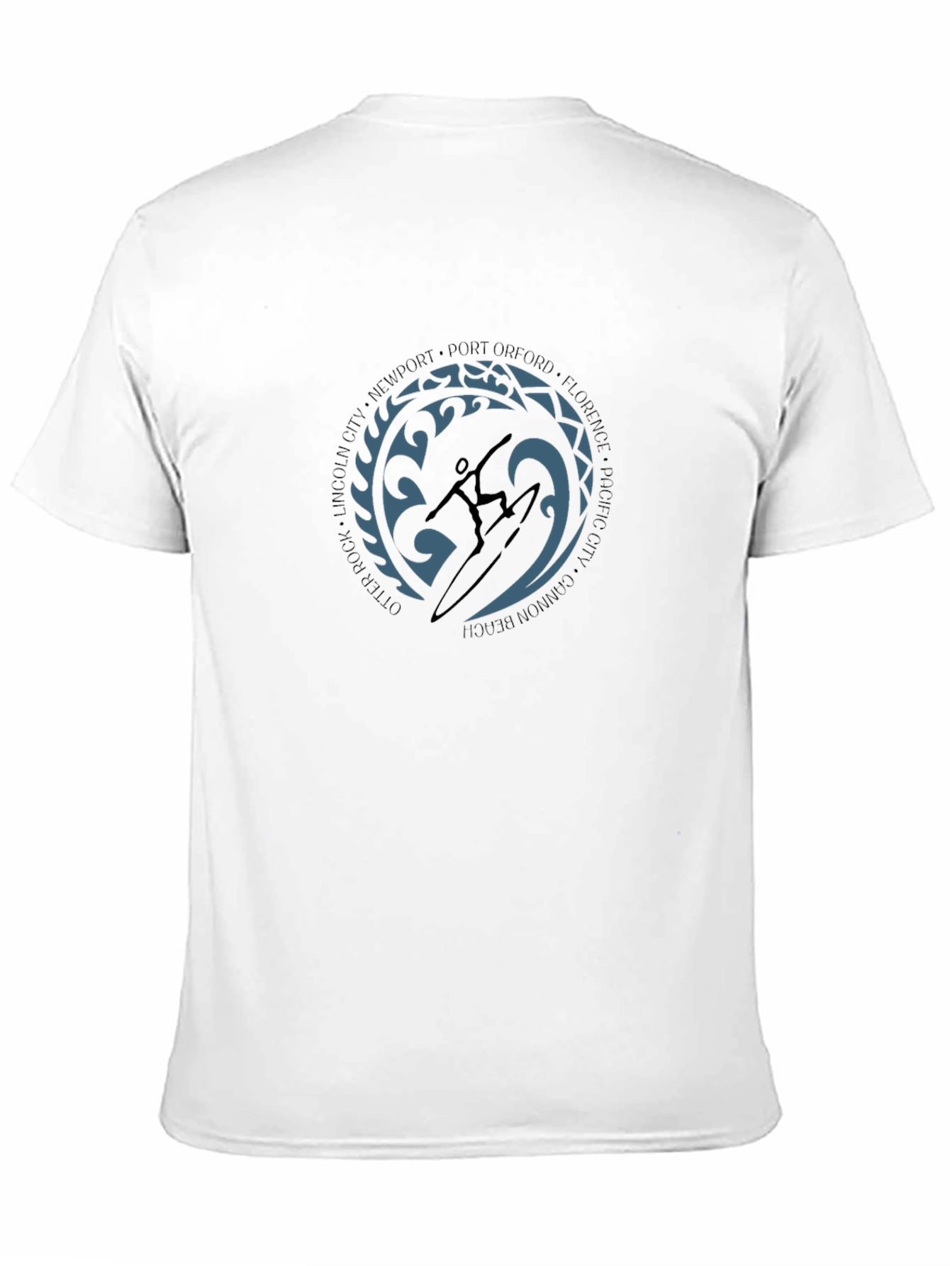 Surfer Graphic Black T-Shirt - Coastal City Design