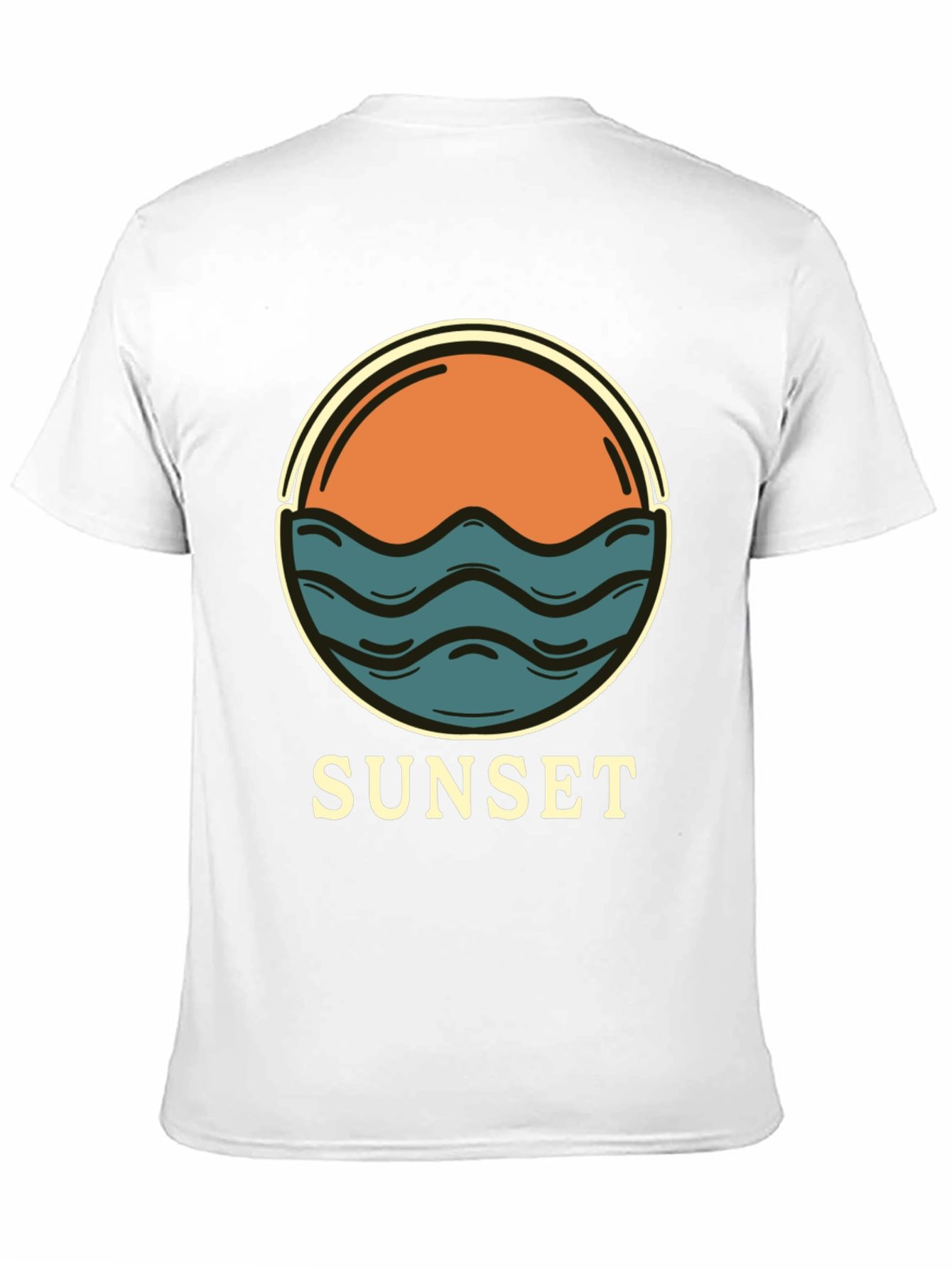 Sunset Graphic Tee - Retro Style Black T-Shirt