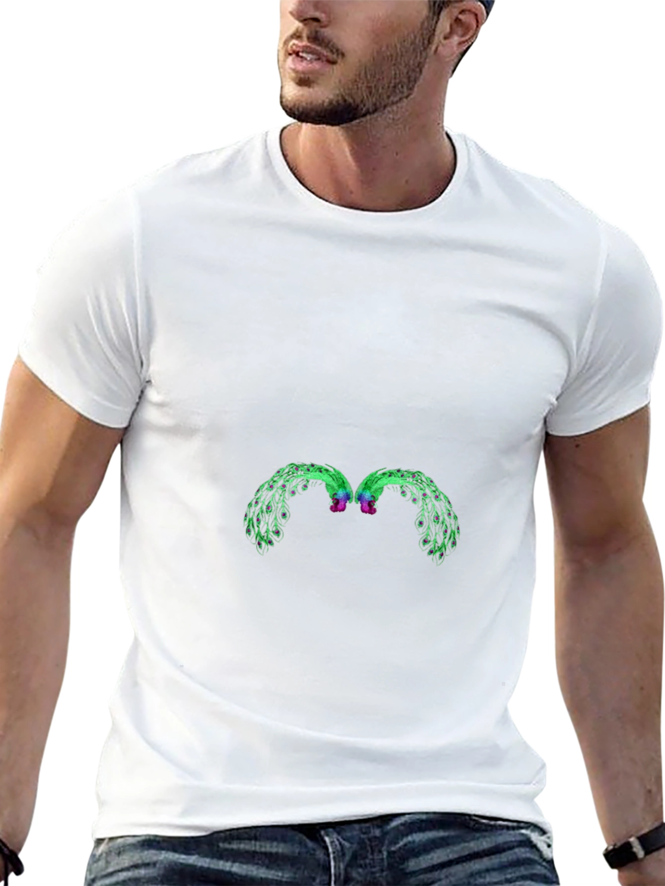 Abstract Graphic Black Crew Neck Tee