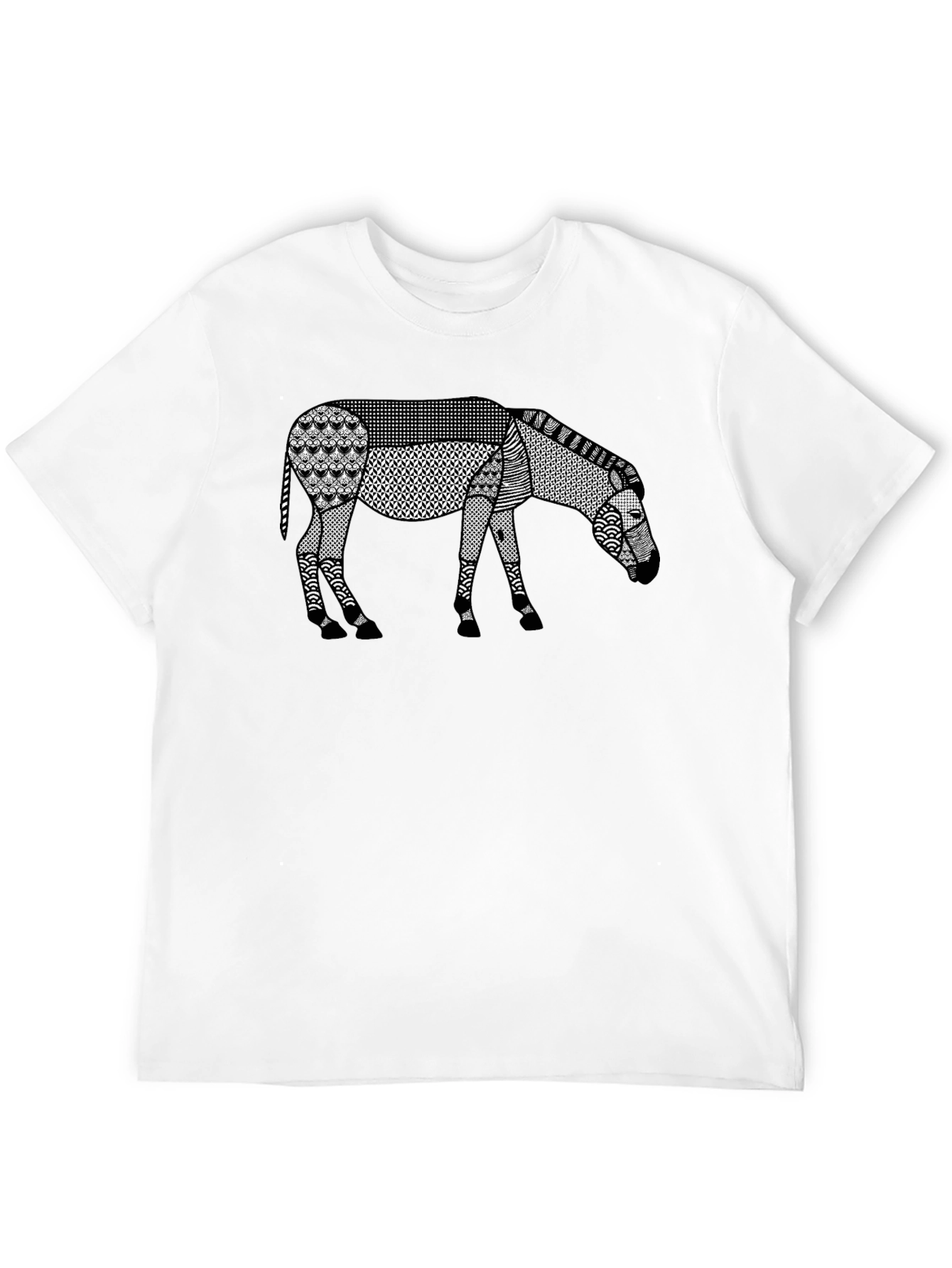 Abstract Donkey Graphic Tee - Modern Art Shirt