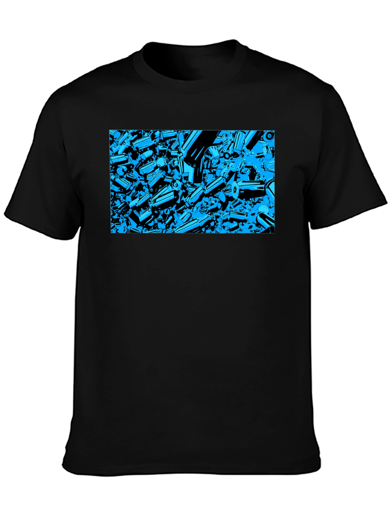Abstract Tech Print Black T-Shirt