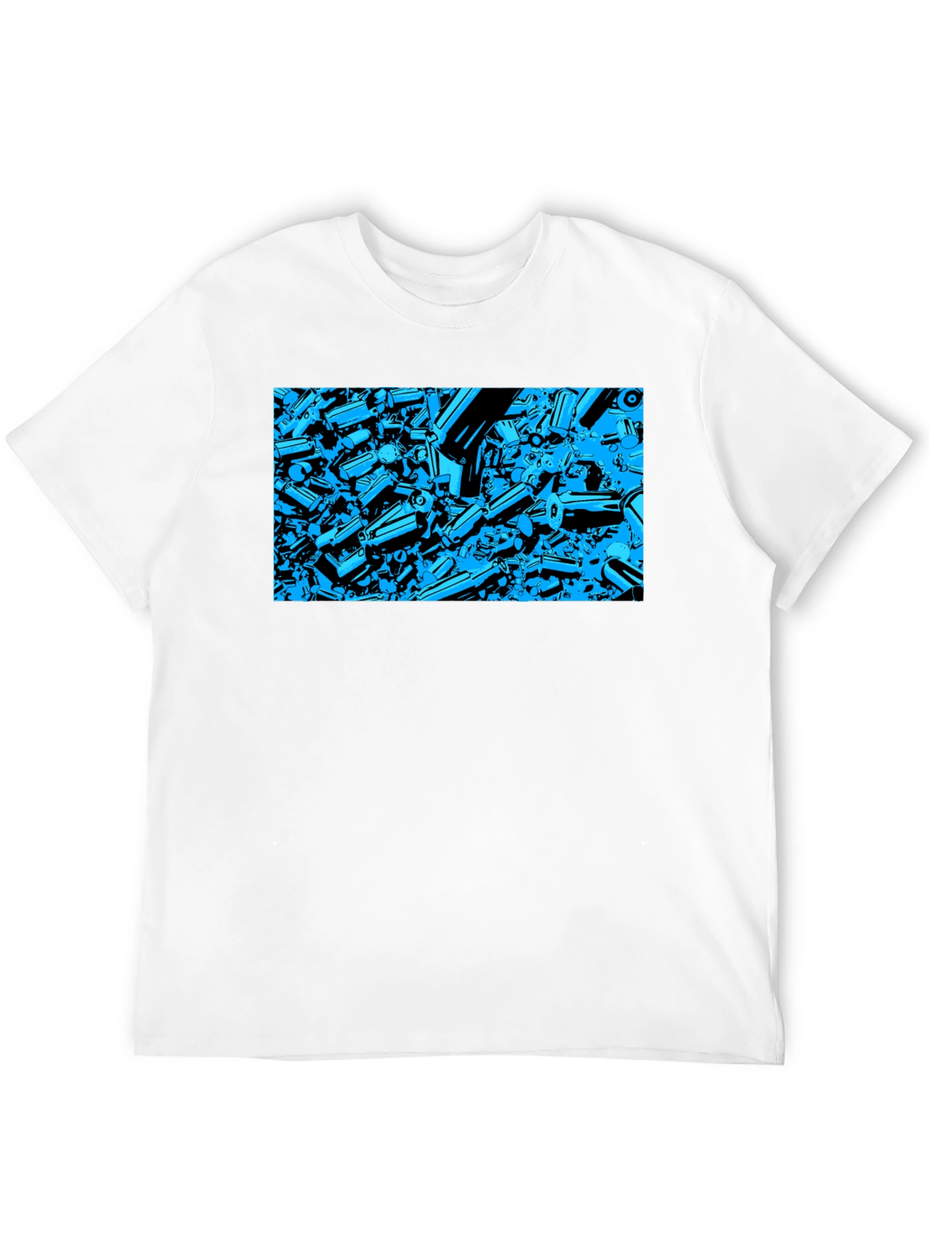 Abstract Tech Print Black T-Shirt
