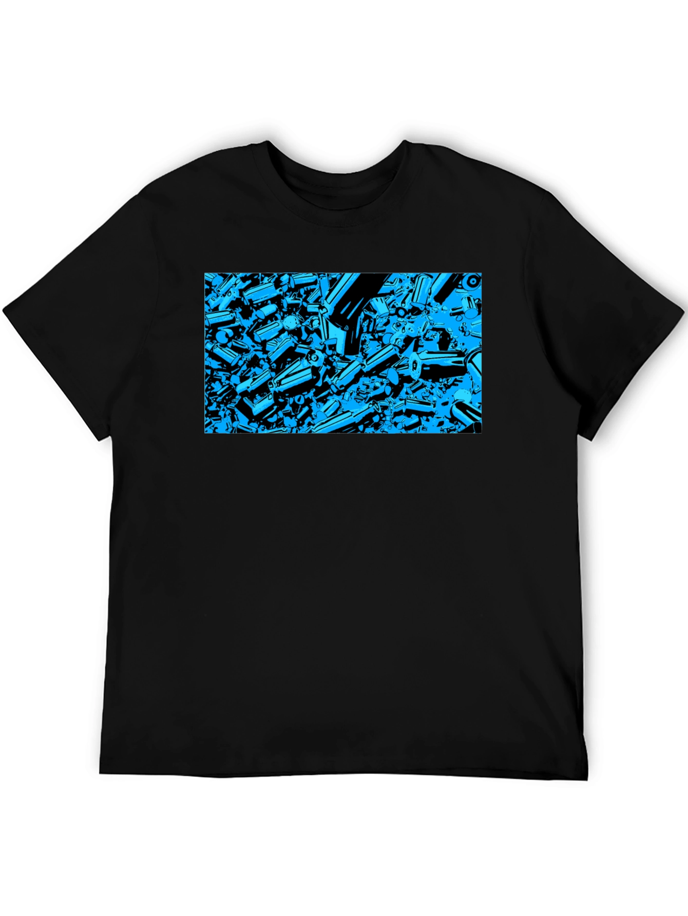 Abstract Tech Print Black T-Shirt