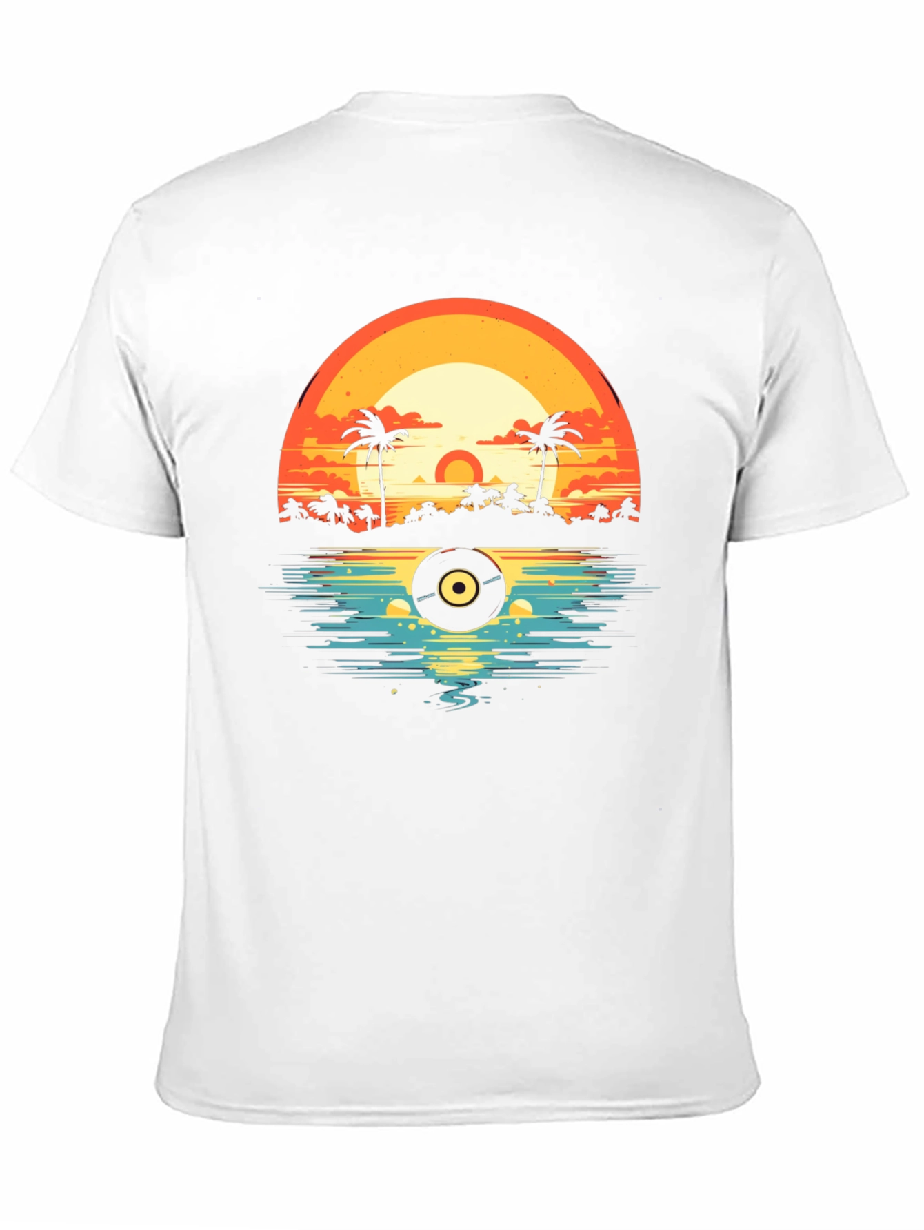 Sunset Vinyl Record Beach T-Shirt