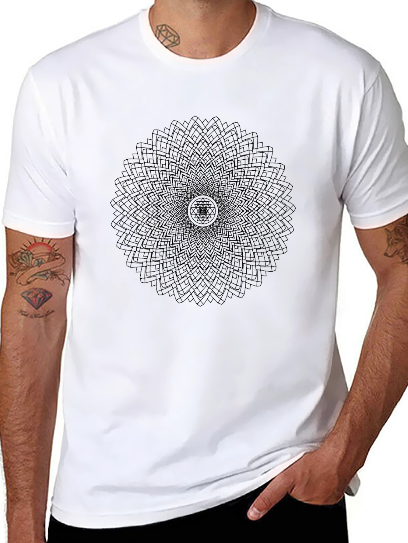 Abstract Mandala Black Graphic Tee