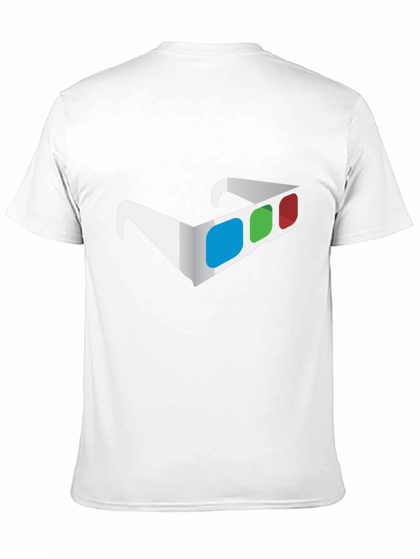 3D Glasses Graphic Tee - Stylish Mens Black T-Shirt