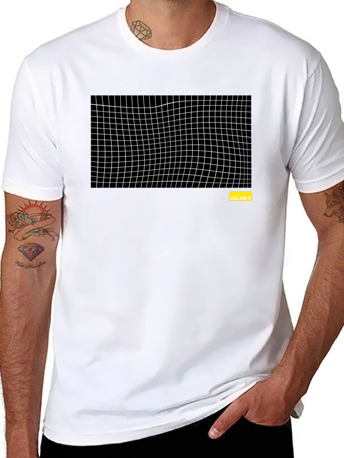 Abstract Grid Black T-Shirt