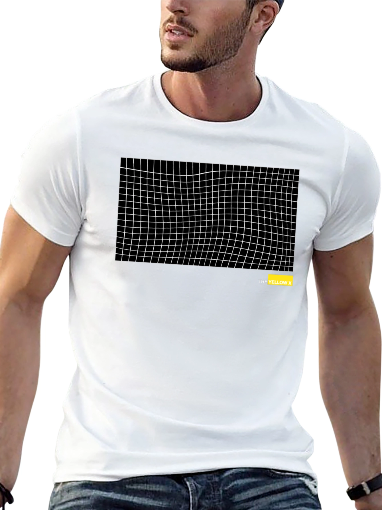 Abstract Grid Black T-Shirt