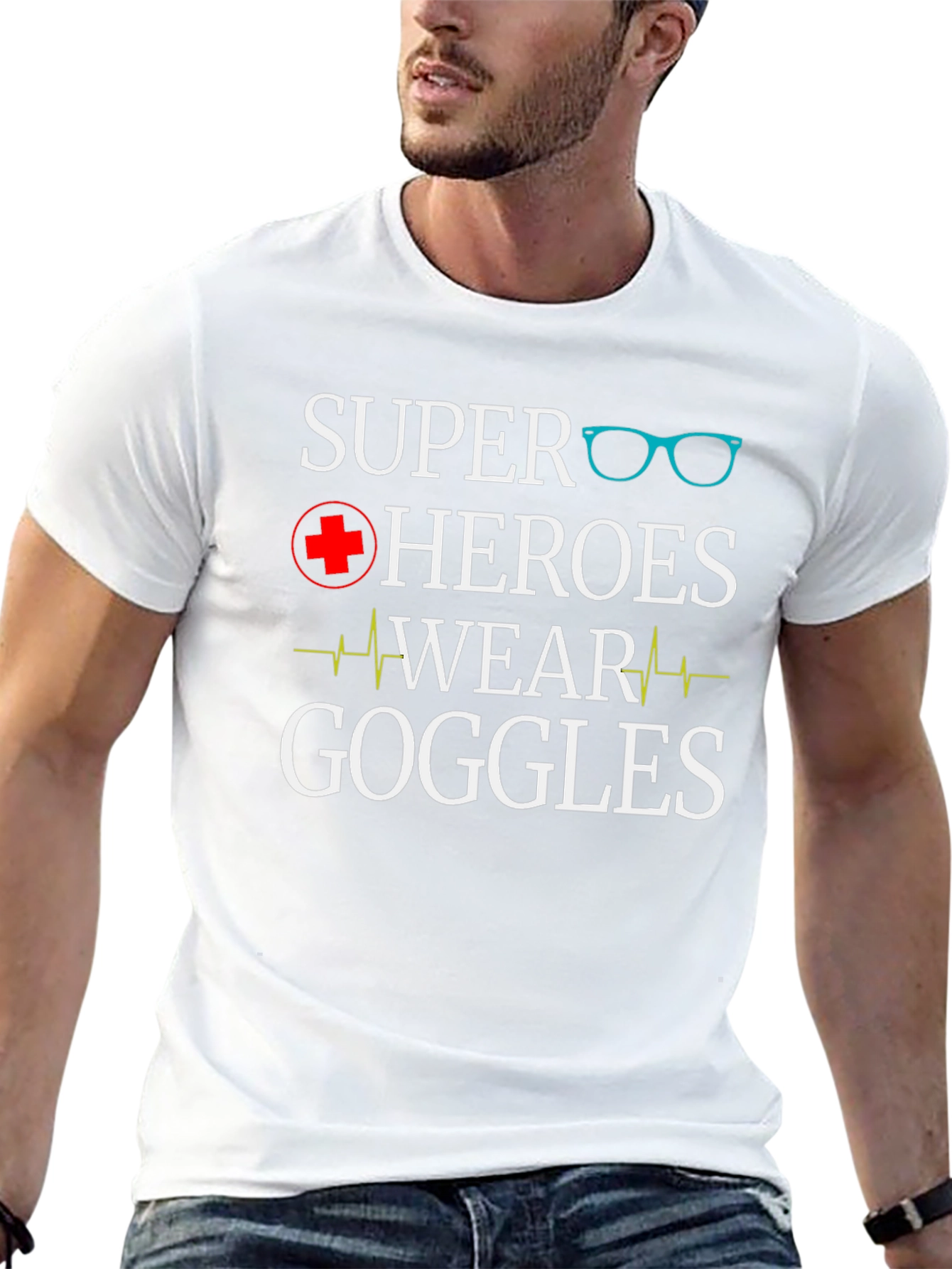 Super Heroes Wear Goggles Graphic Tee