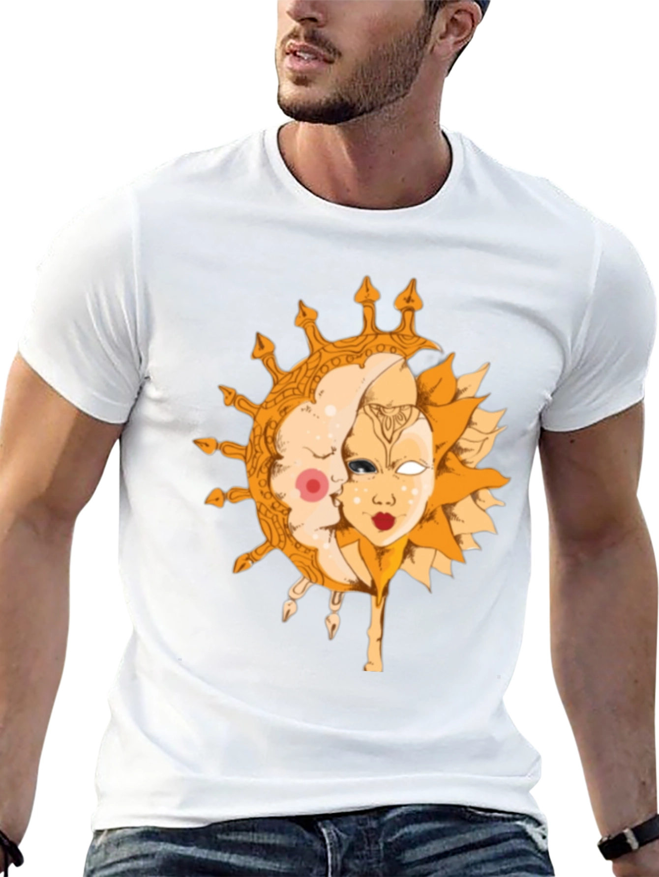 Sun and Moon Graphic Tee - Celestial Design